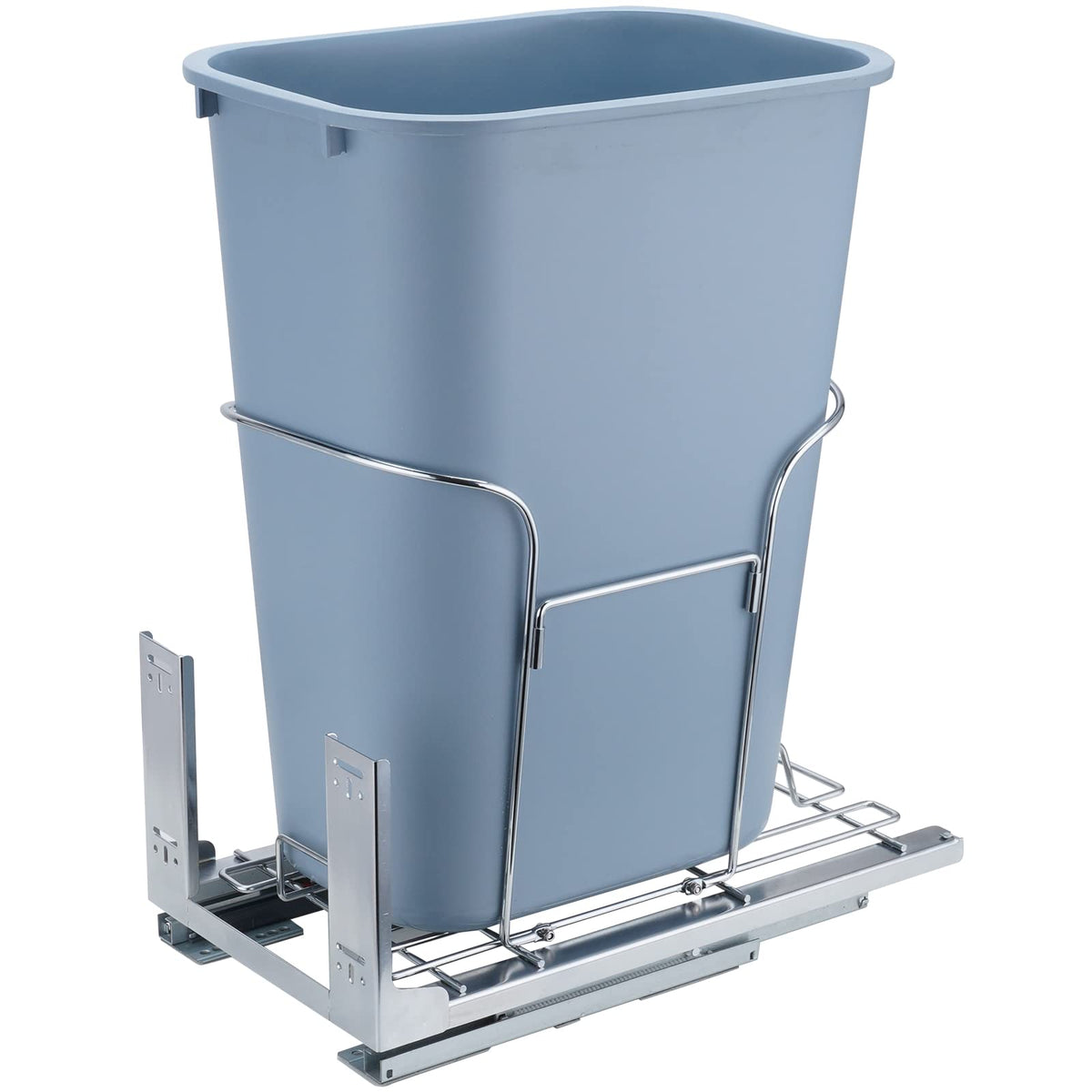 Vevor Pull-Out Trash Can, 35L Single Bin, Under Mount Kitchen Waste Container With Soft-Close Slide, 110Lbs Load Capacity & Door