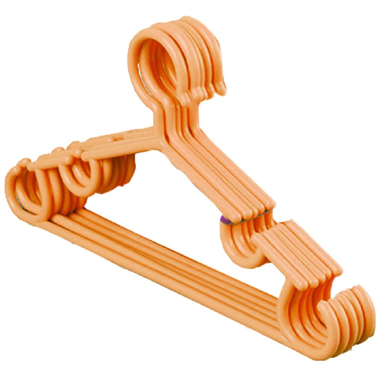 Kuber Industries Anti-Slip Baby Clothes Hanger|Heavy-Duty Plastic Baby Hanger|Hangers For Wardrobe, Closet|Pack Of 5 (Peach)