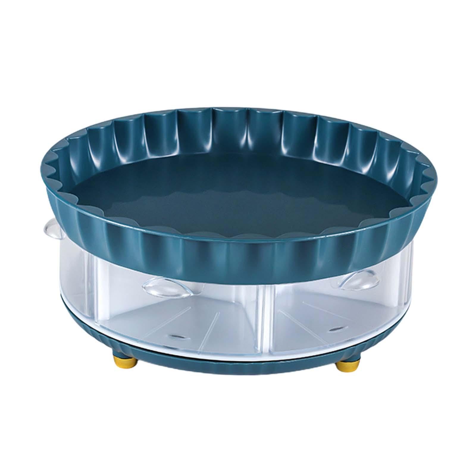 Ujeavette Lazy Susans 360 Rotation Spice Rack Holder For Dresser Pantry Cabinet Blue