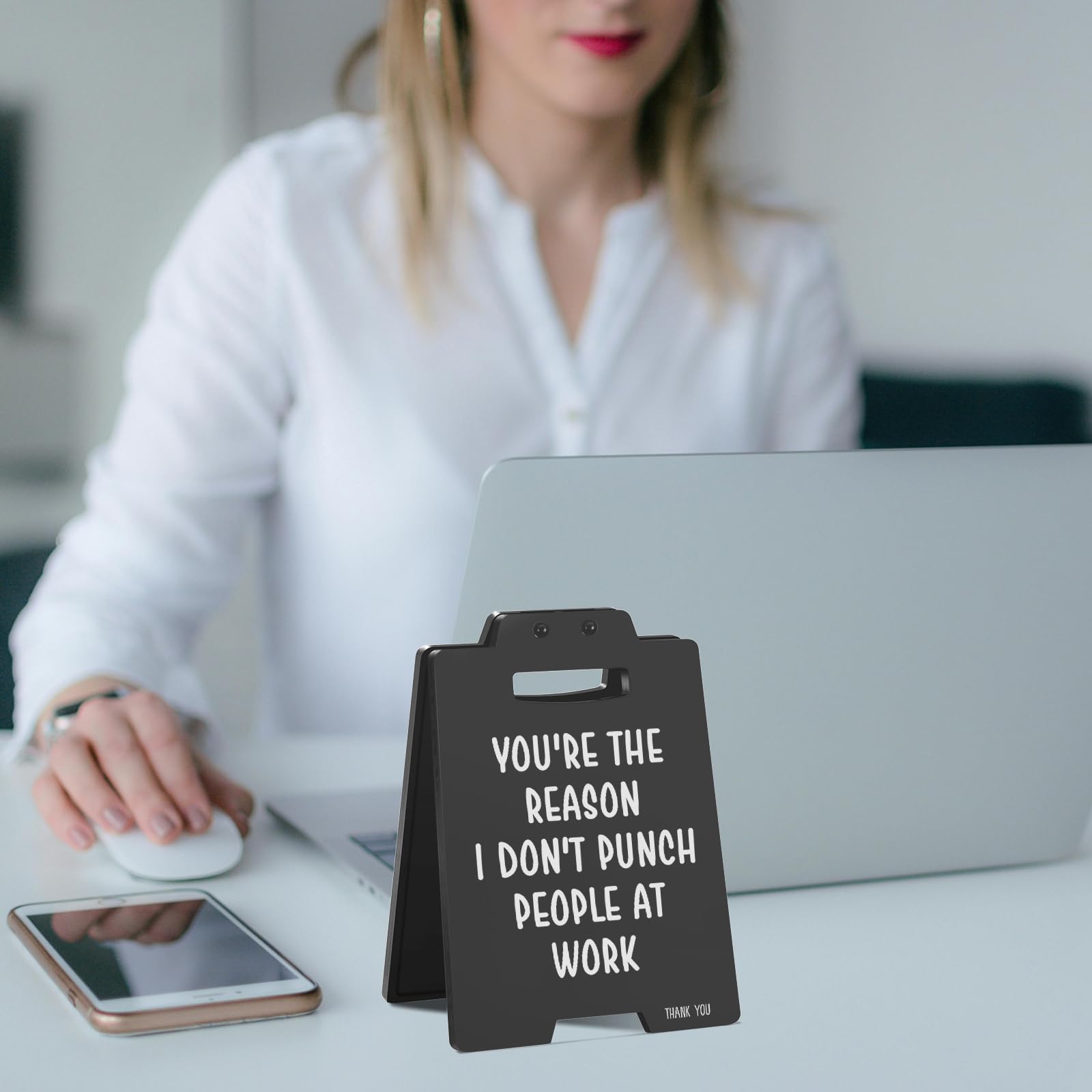 Appreciation Gifts for Coworkers, Boss, and Team Members - Funny Desk Sign with Humor Quote - Work Anniversary Small Gifts for W