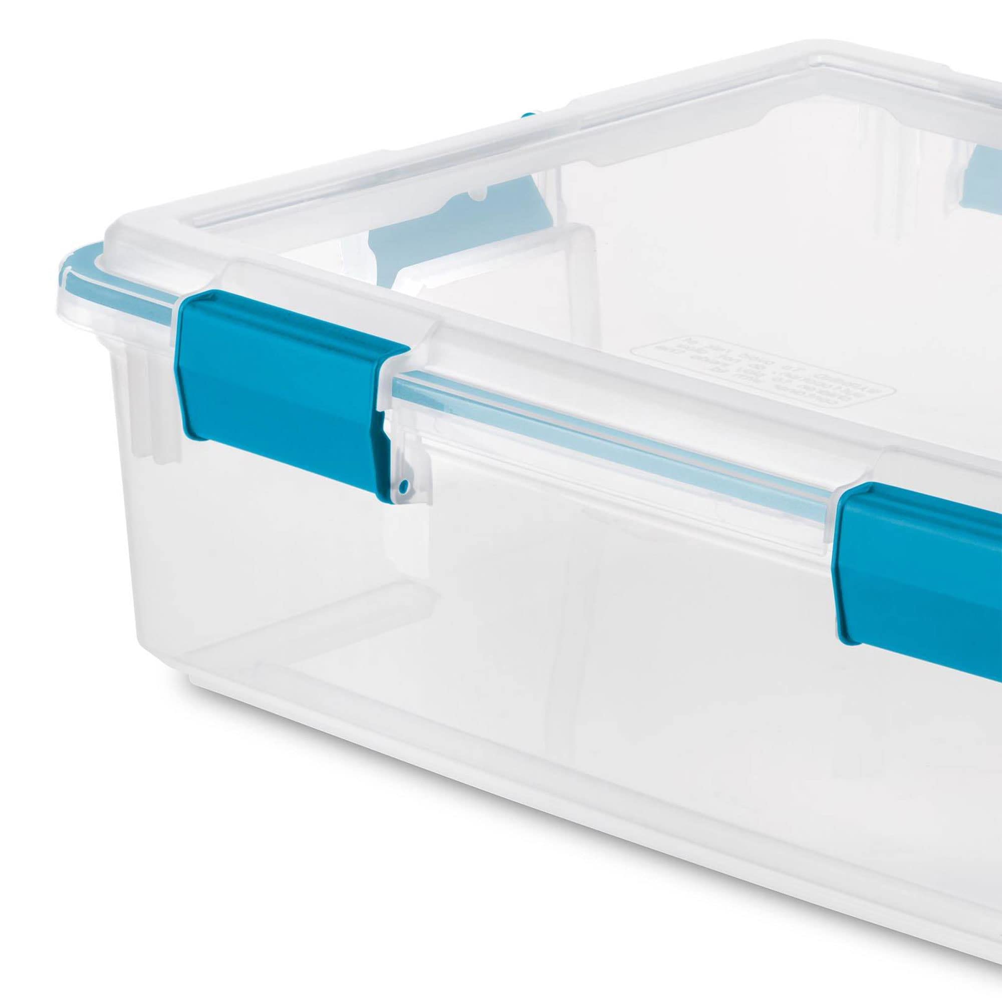 Sterilite Gasket Box, Stackable Storage Bin With Latching Lid, 37 Quart, 16 Pack