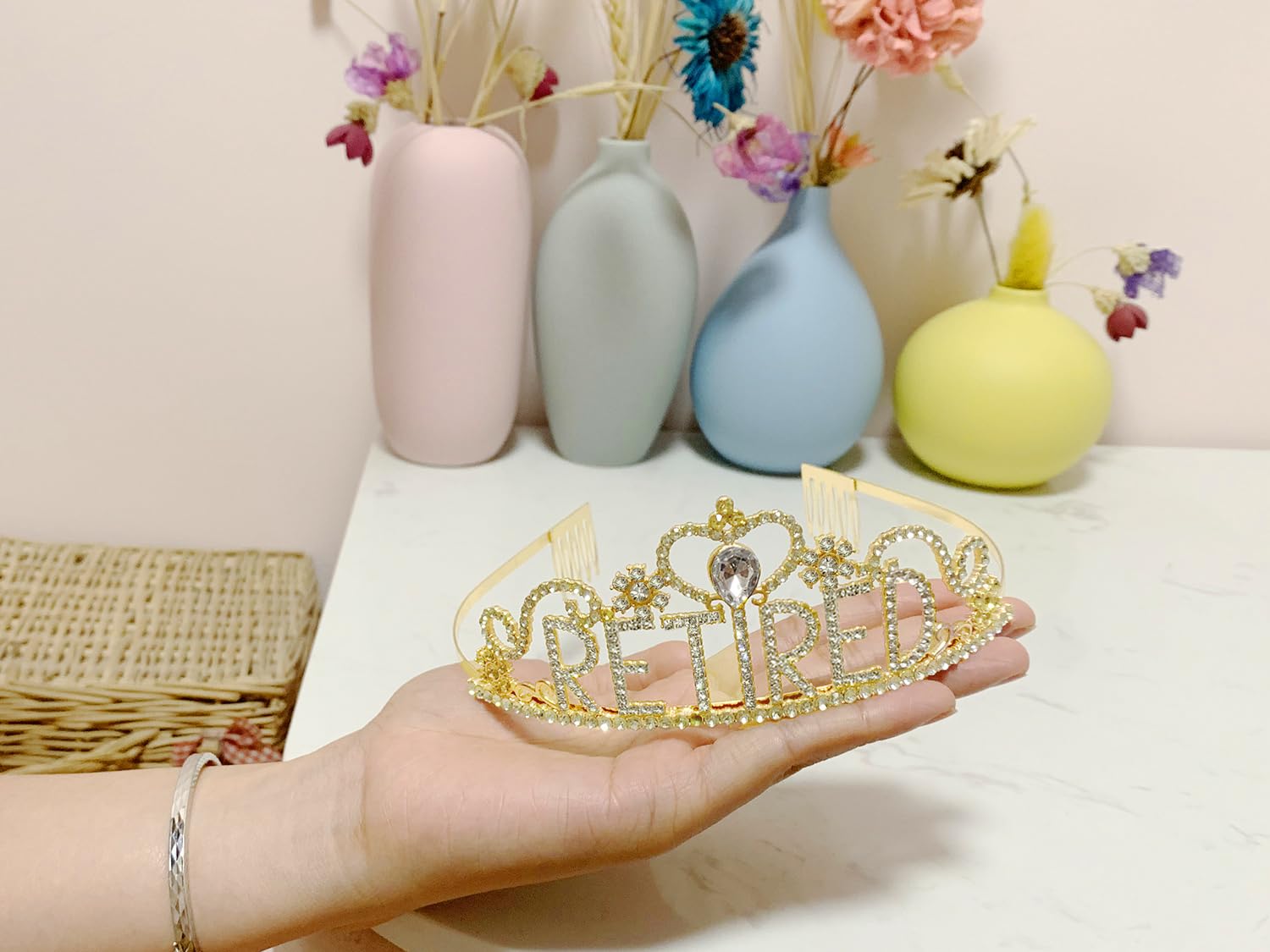 Jetkong Retirement Party Decorations Retired Tiara/Crown, Retired Sash For Women Retirement Gifts, Retirement Party Supplies, Gi