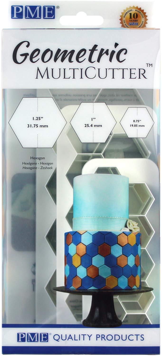 Pme Geometric Multicutter For Cake Design Hexagon, Small, Medium & Large Size, Set Of 3