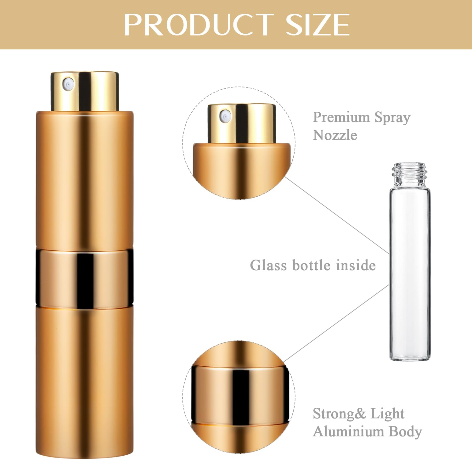 Honeydak 7 Pcs 20 Ml Perfume Dispensel Travel Refillable Perfume Bottles Large Cologne Perfume Spray Bottle Empty Pocket For Tra