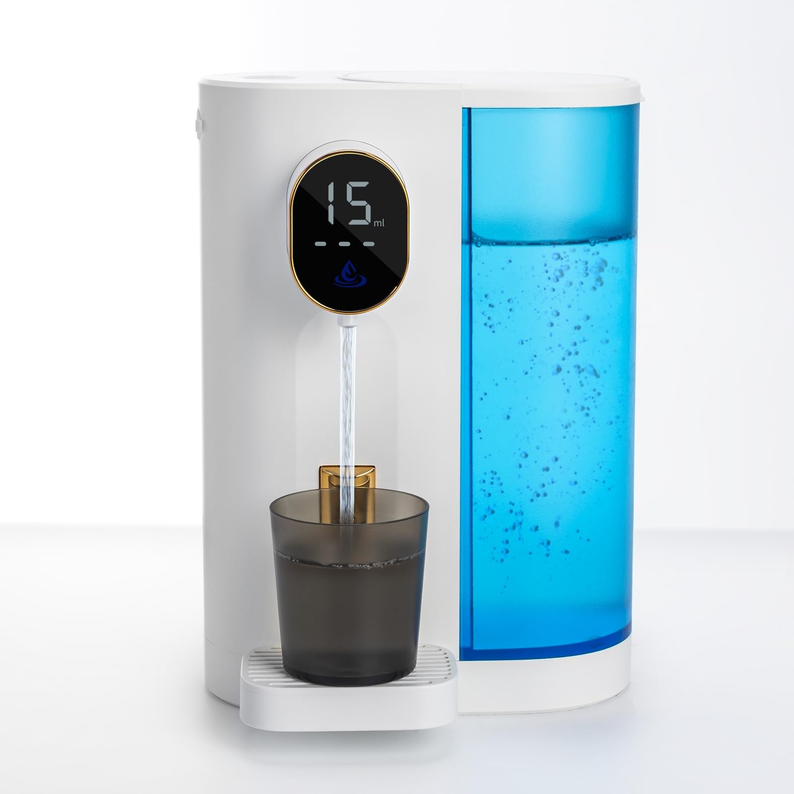 Automatic Mouthwash Dispenser For Bathroom: 20.3Oz Mouth Wash Dispenser With Magnetic Cup Holder, 4 Levels, Wall Mounted, Electr