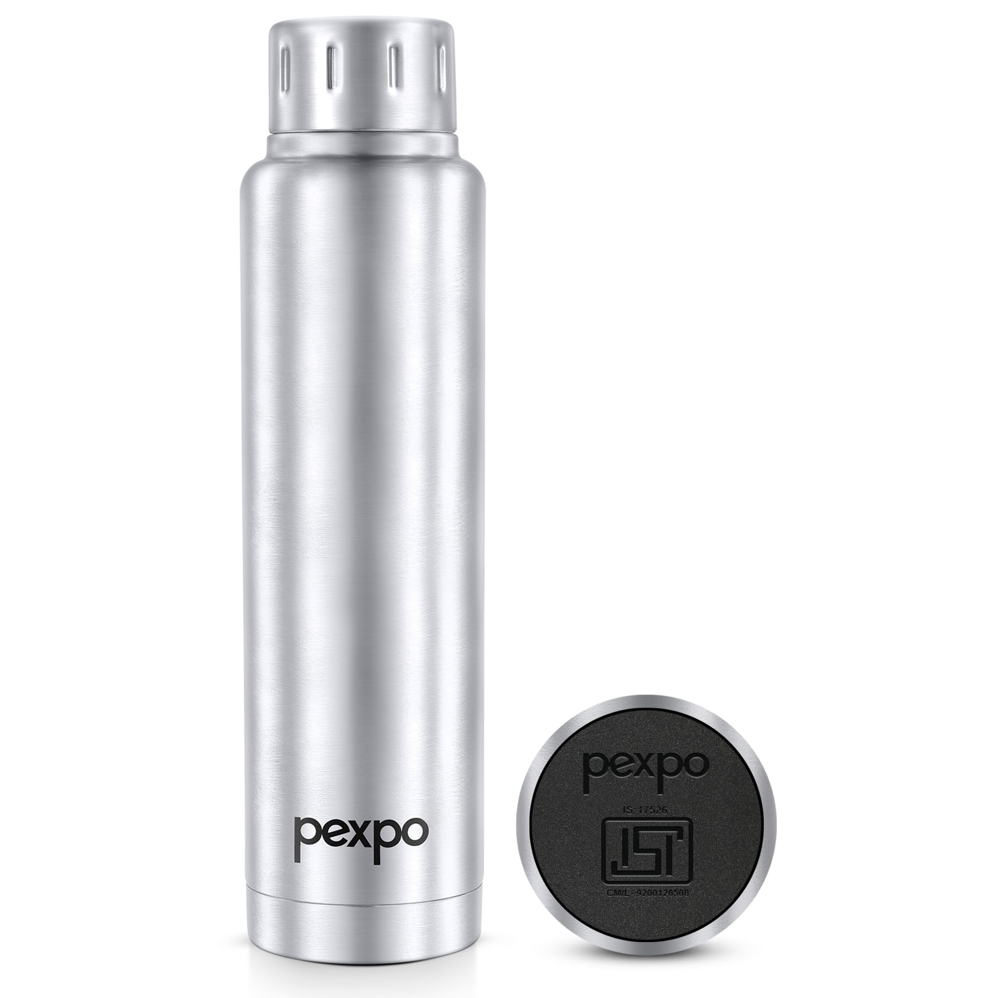 Pexpo Cameo Isi Certified Stainless Steel Vacuum Insulated Flask - 500Ml | Double Wall Hot & Cold Upto 6-8 Hours | Office, Schoo