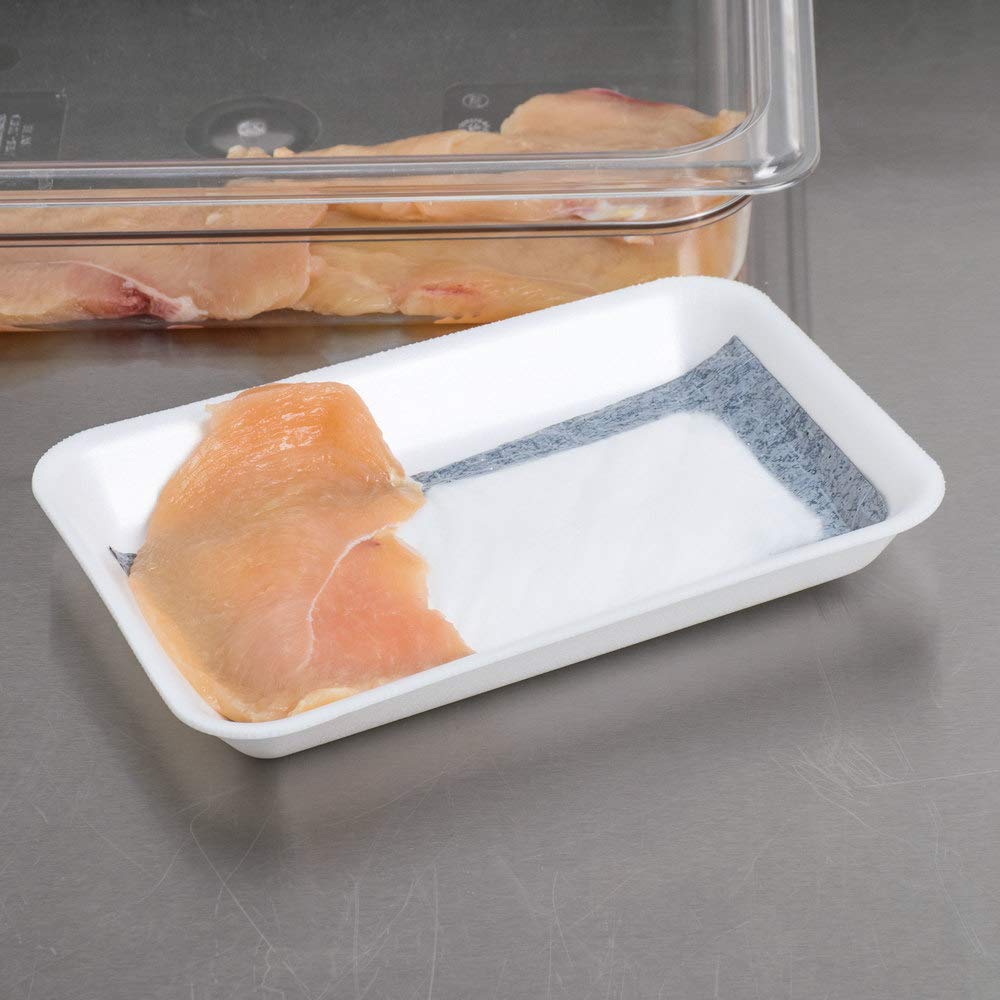 Black 4'' X 7'' Absorbent Meat, Fish And Poultry Pad 40 Grams - 2000/Case