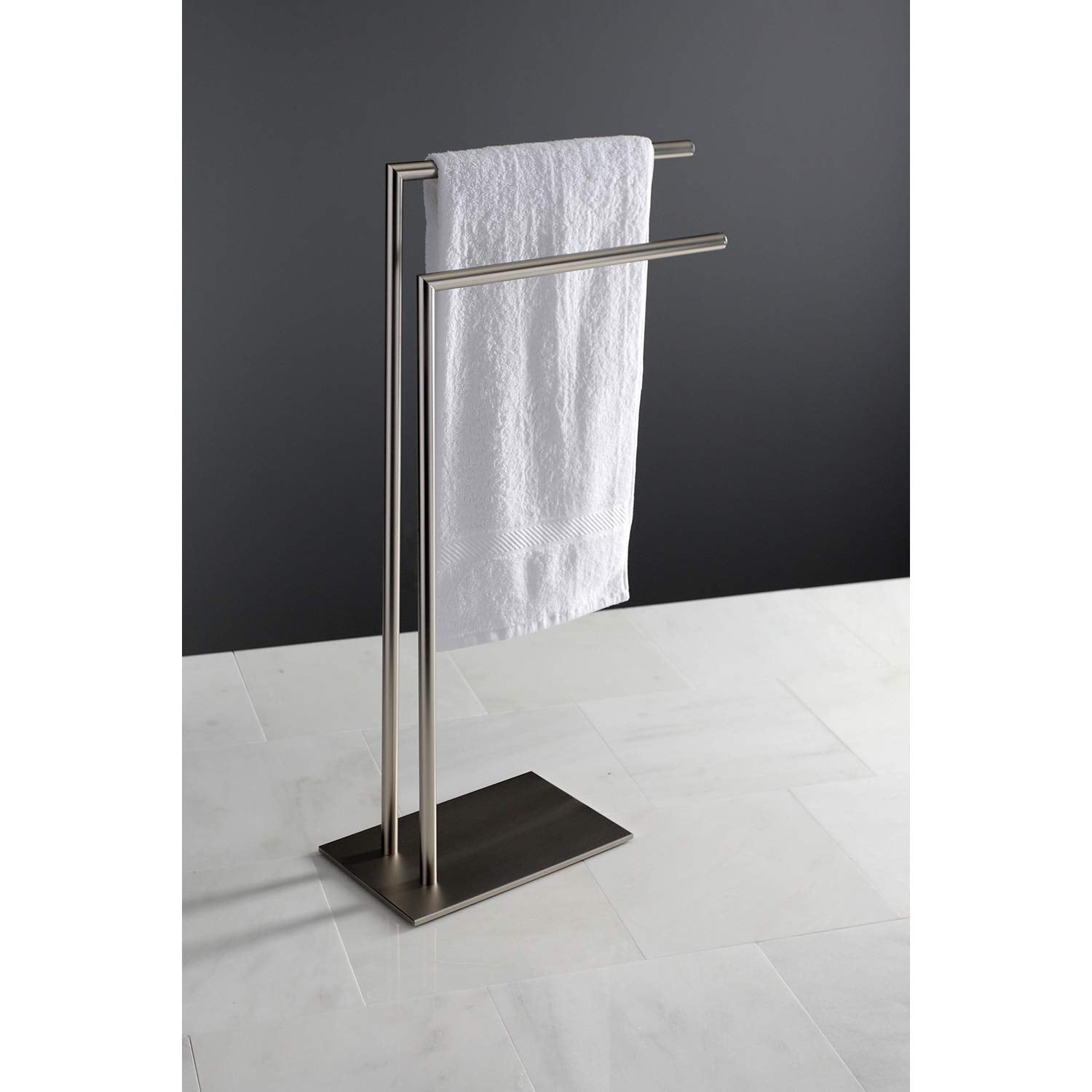 Kingston Brass Scc8328 Freestanding Towel Rack, 31.75 X 15.88 X 7.88, Brushed Nickel