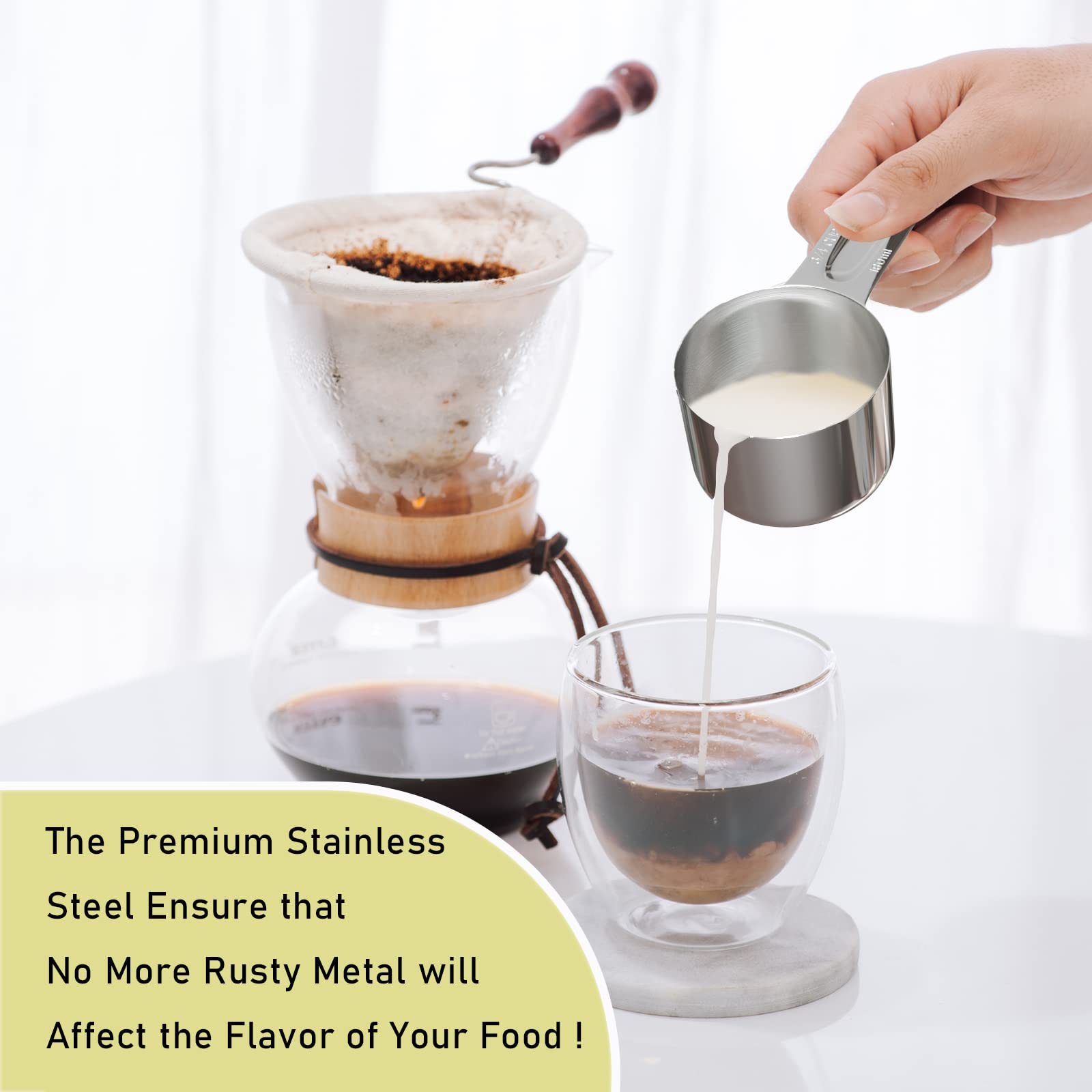 Beryler 3/4 Cup (180 Ml | 180 Cc | 6 Oz) Measuring Cup, Stainless Steel Measuring Cups, Metal Measuring Cup, Kitchen Gadgets For