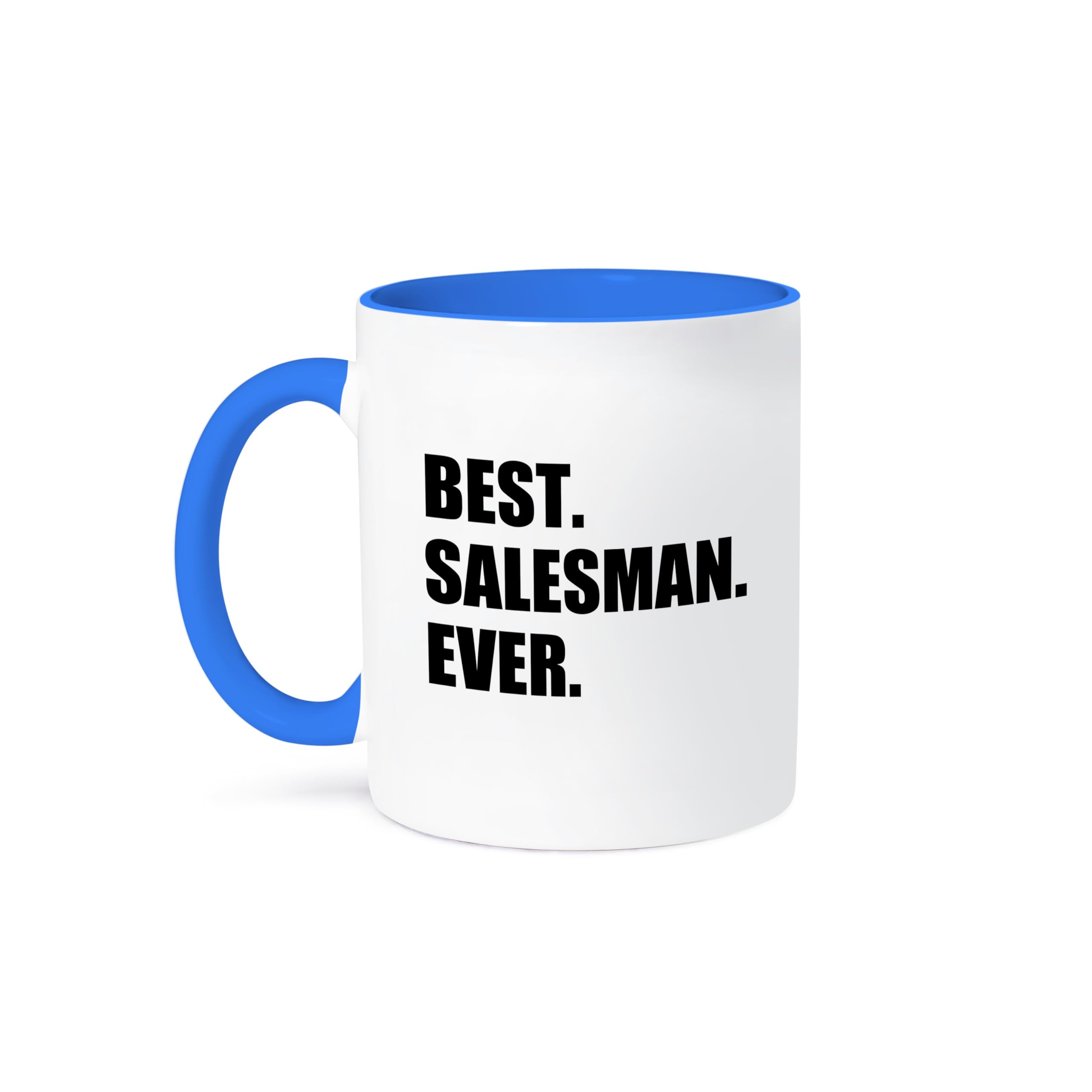3dRose Best Salesman Ever Fun Gift for Salesmen Job Appreciation Two Tone Mug, 1 Count (Pack of 1), Blue