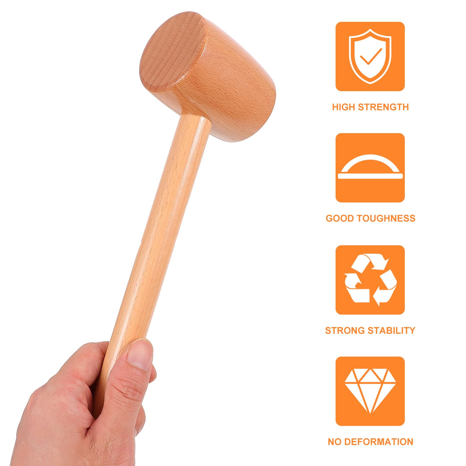 Luxshiny Meat Mallet Mini Wooden Hammer Mallet Pounding Meat Tenderizer For Beef Veal Chicken Cute Beating Gavel For Boys Girls