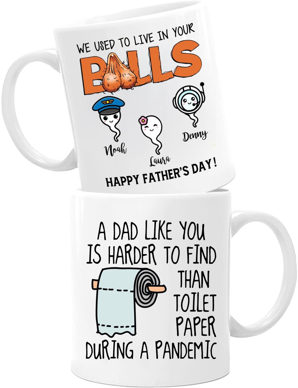 Interestprint Dad Coffee Mug Personalized We Used To Live In Your Balls Mug A Dad Like You Is Harder To Find Father'S Day Mug Fo