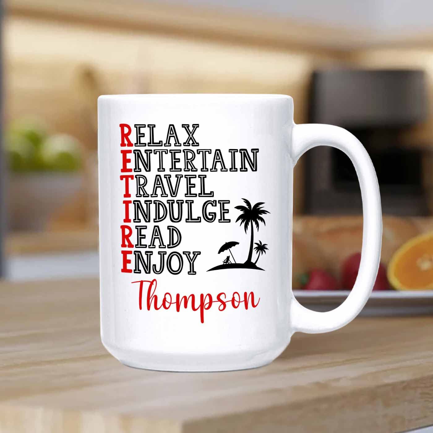 Personalized Retired Is Relax Coffee Mugs Cups 11 Oz 15 Oz, Customized Choose Name And Year Retired Is Relax Entertain Travel In