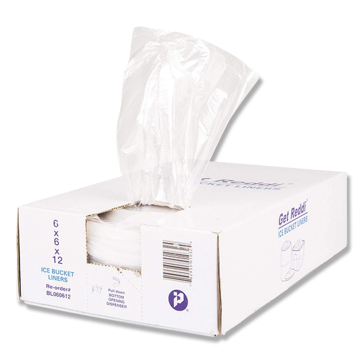 Inteplast Group Ice Bucket Liner, 6 x 6 x 12, 3qt, .5mil, Clear, 1000/Carton, Sold as 1 Carton