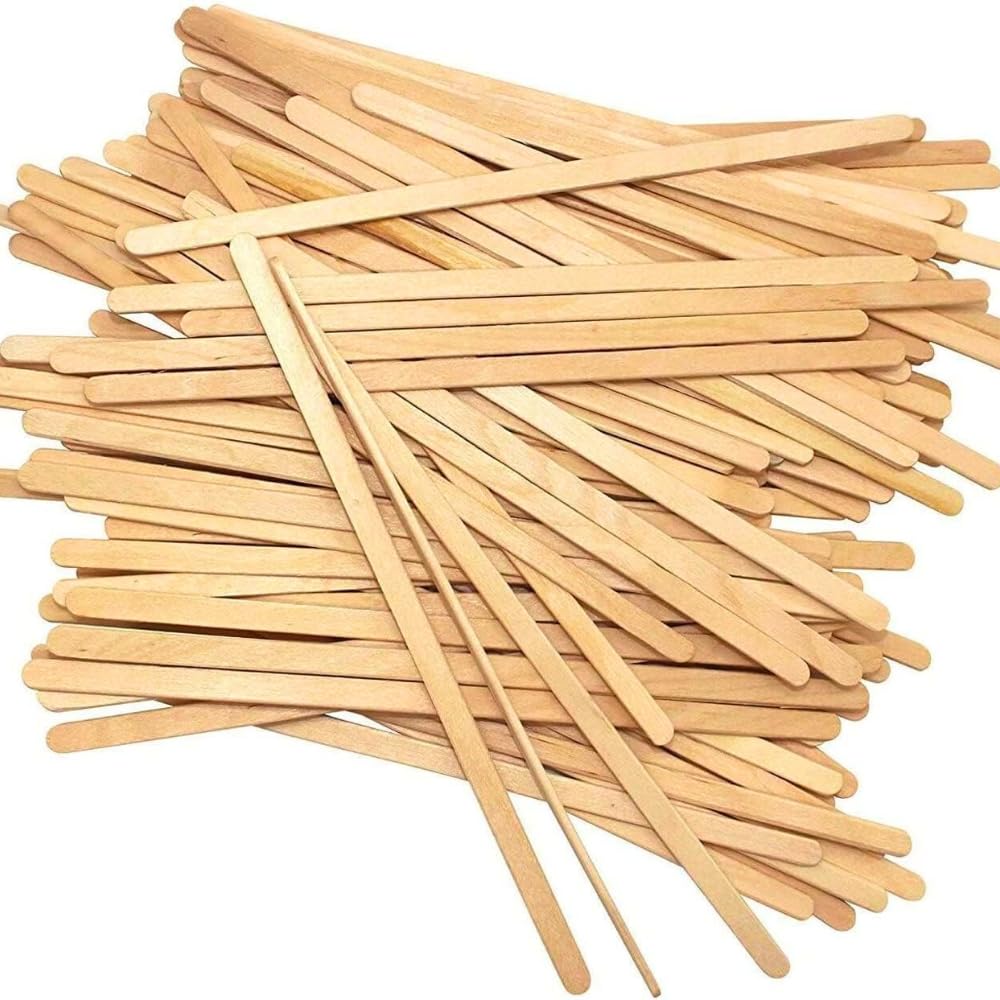 Spixir Coffee Stirrers Disposable Wooden Coffee Stir Sticks - Biodegradable Eco-Friendly Round-End Birchwood 5.5 Inches Large Wo