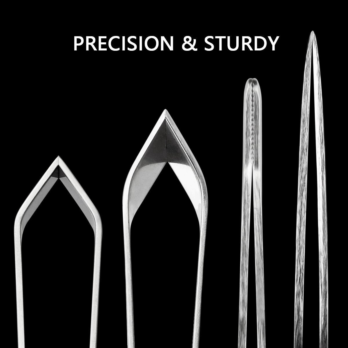 4 Pieces Fish Bone Tweezers Set, Two 4.6'' Stainless Steel Tweezer And Two 5.5'' Tongs For Cooking Food Design Styling.