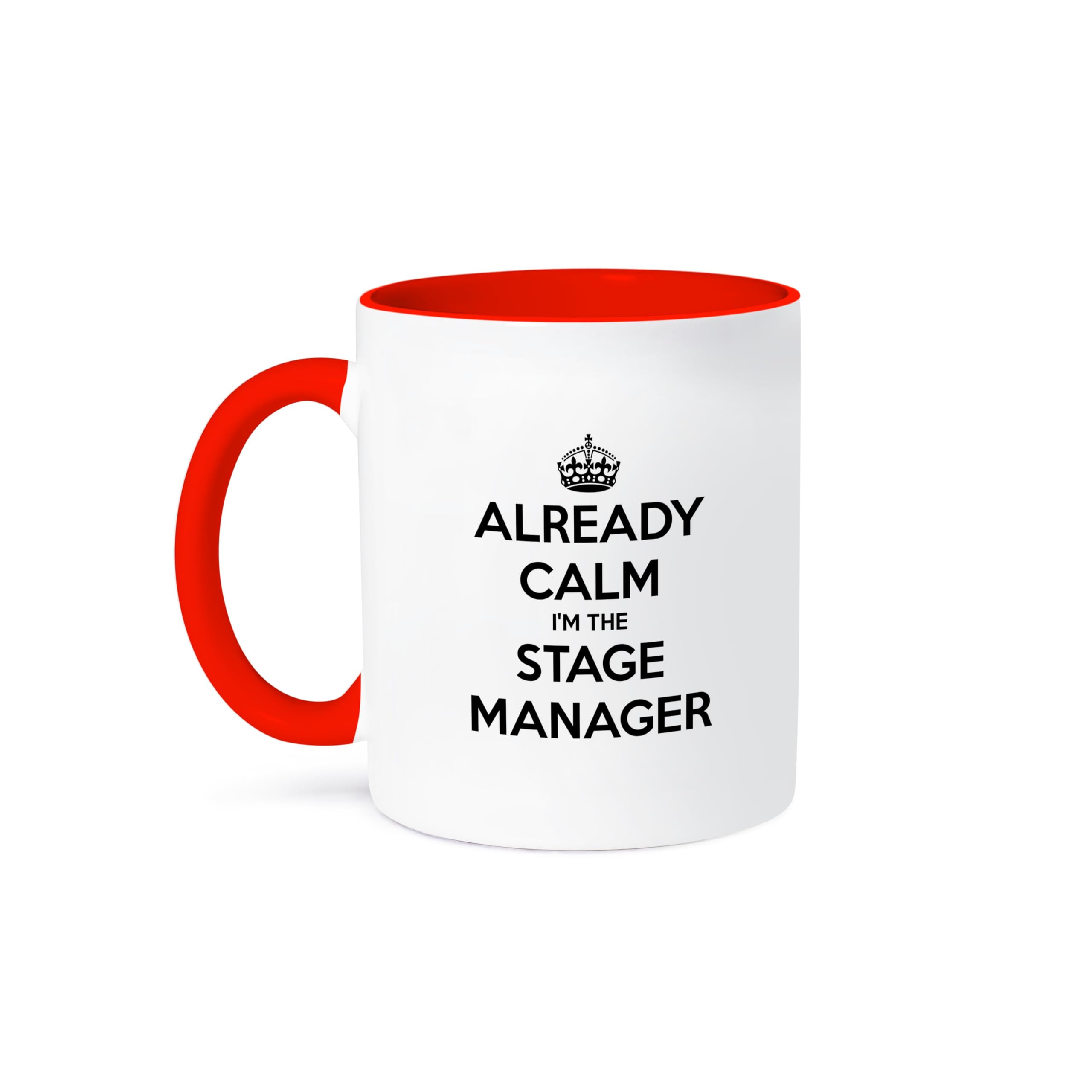 3dRose Already Calm IM The Stage Manager Mug, 11 oz, Black/White/Red