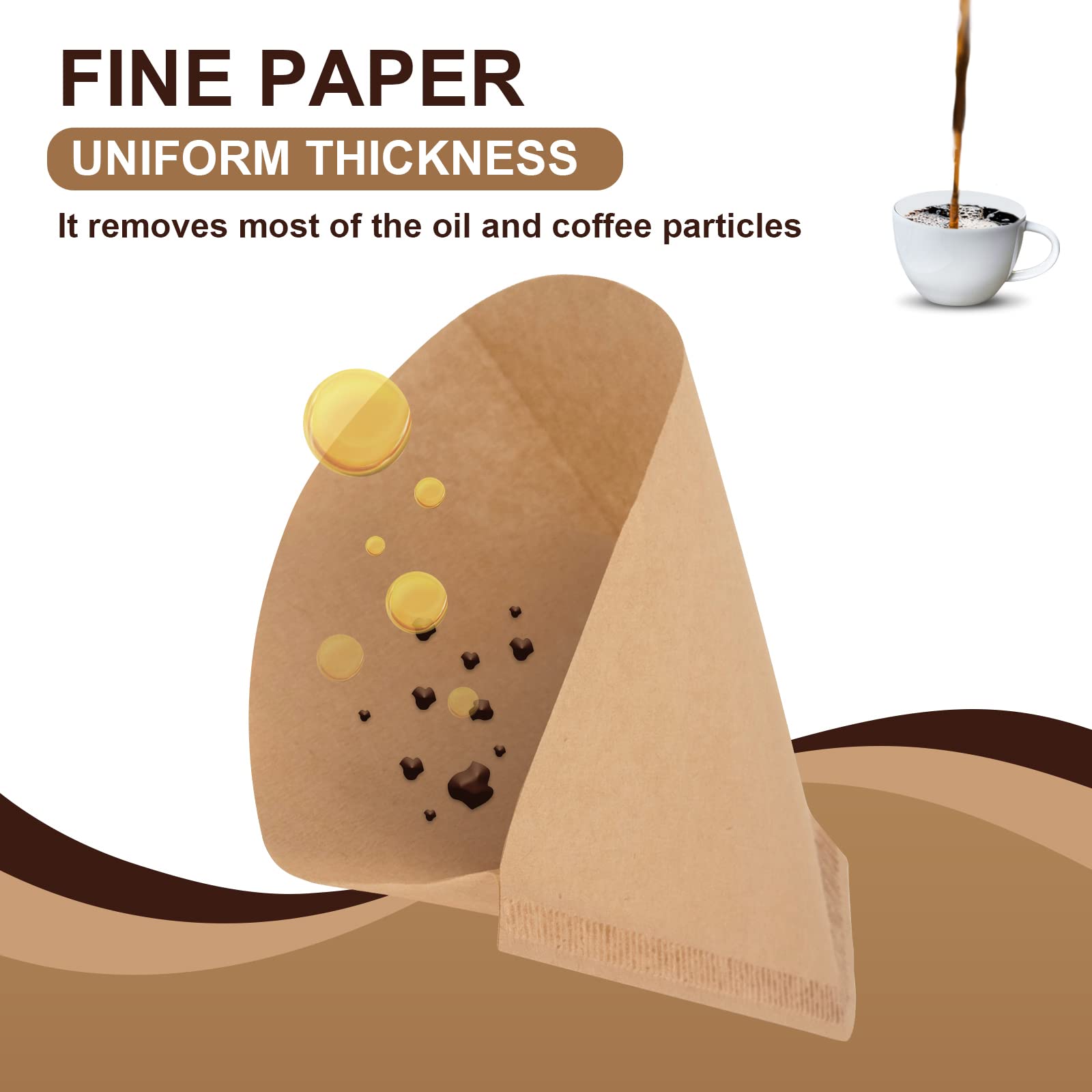 200Pcs Disposable Coffee Paper Filters For Cuisinart Coffee Maker