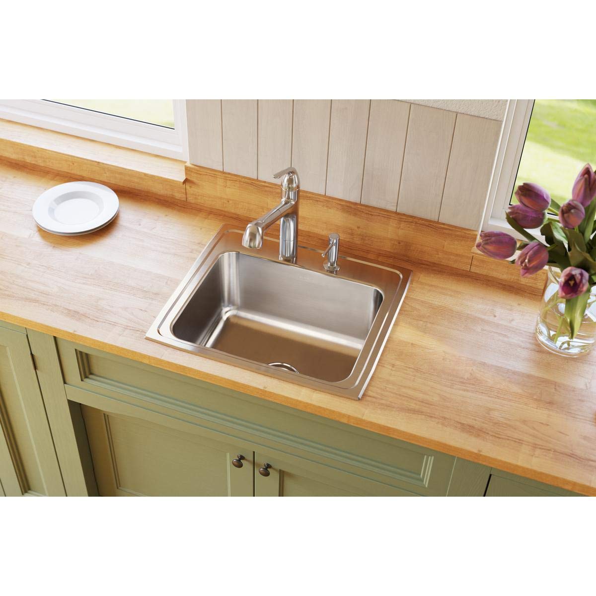 Elkay Lustertone Classic Stainless Steel 22'' x 19-1/2'' x 10-1/8''  Single Bowl Drop-in Sink