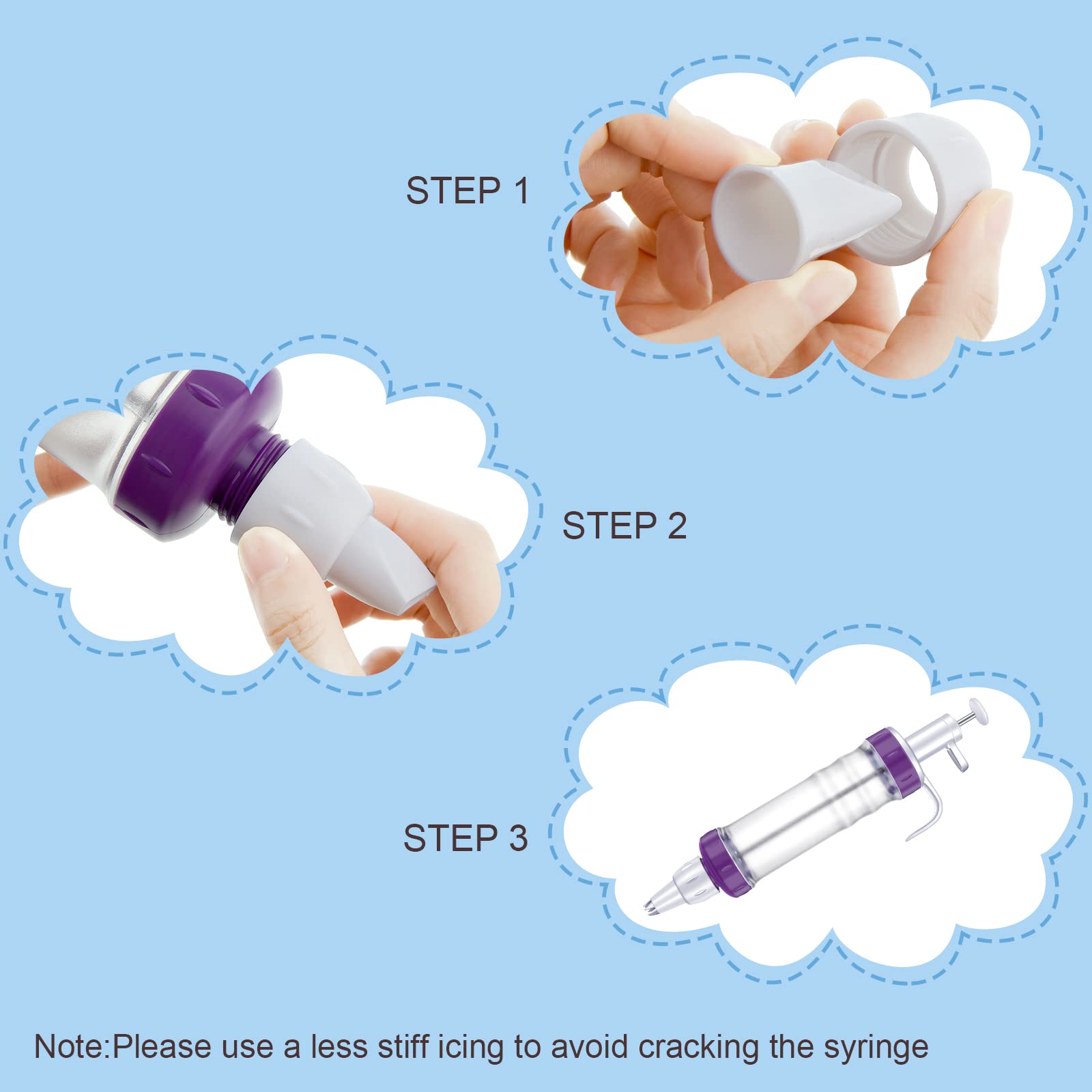 Dessert Decorating Syringe Set, Cupcake Frosting Filling Injector With 7 Plastic Icing Nozzles And 3 Cream Scrapers Dessert Crea