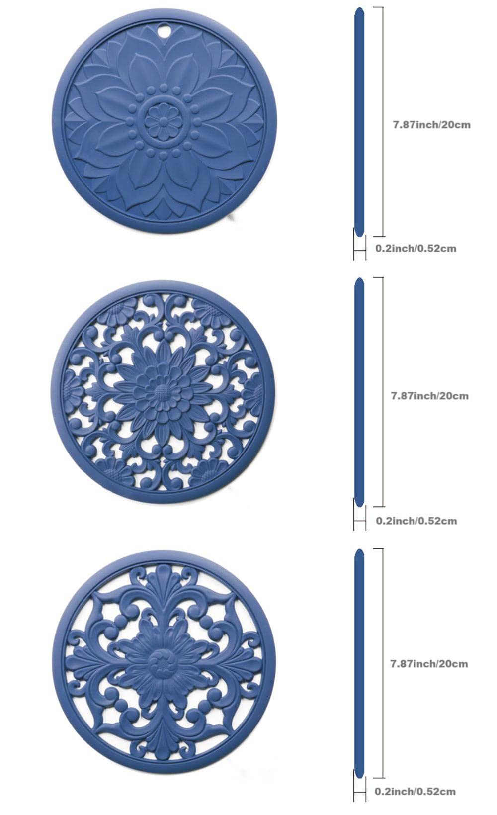 Viwehots Silicone Trivets Mats -Silicon Mat For Hot Pots And Pans, Multi-Use Carved Hot Pads And Mats, Flexible Modern Kitchen T