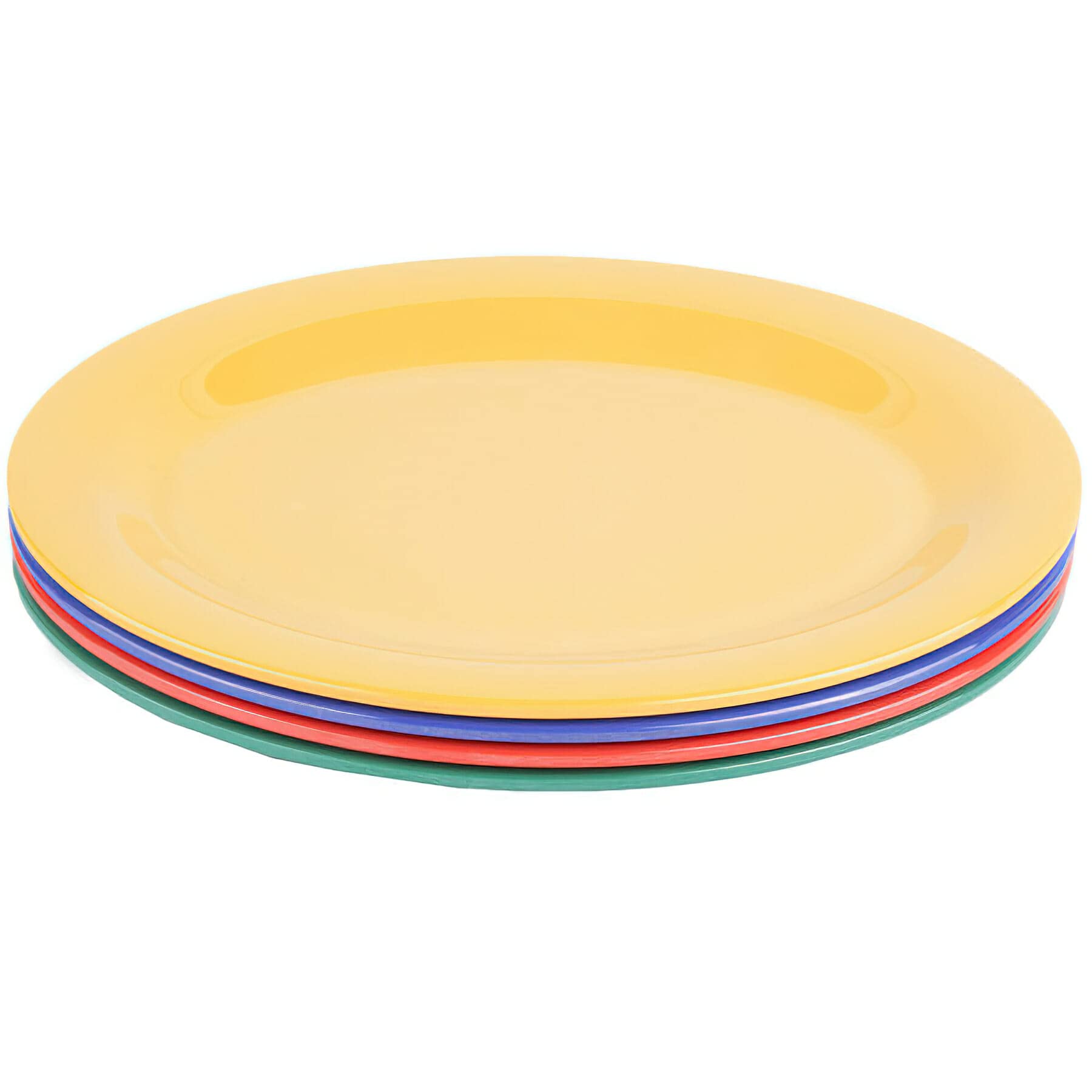 G.E.T. OP-950-MIX Melamine Oval Serving Platter / Dinner Plate, 9.75 x 7.25, Assorted (Set of 12)