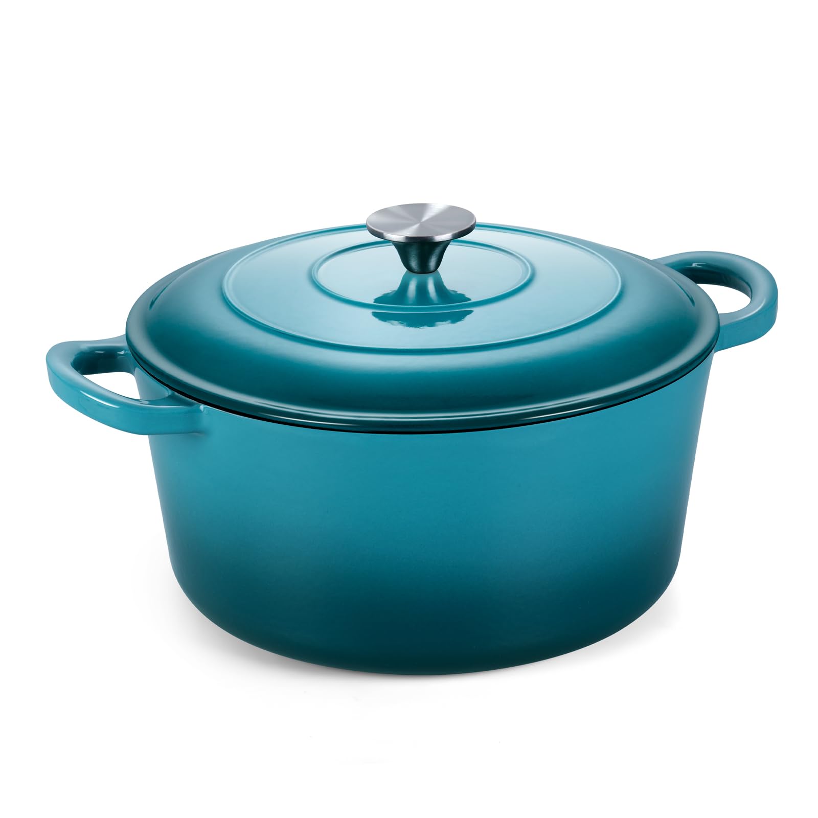 Onader 5QT Dutch Oven for Bread Baking, Enameled Cast Iron Round Dutch Oven Pot with Lid, Heavy Duty  Dark Cyan