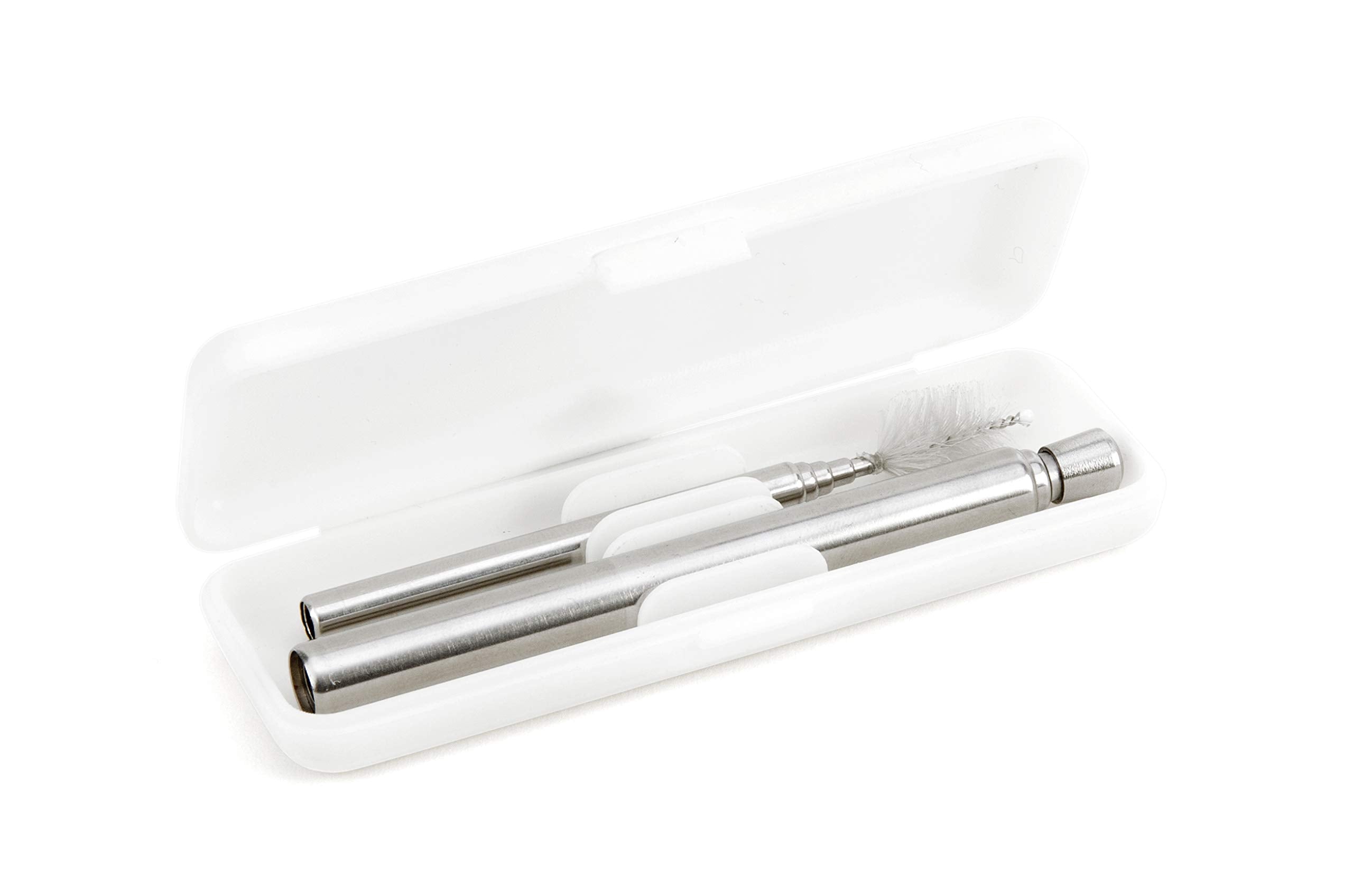 Kikkerland Design Kikkerland Collapsible Travel Straw Set, Medium, Silver