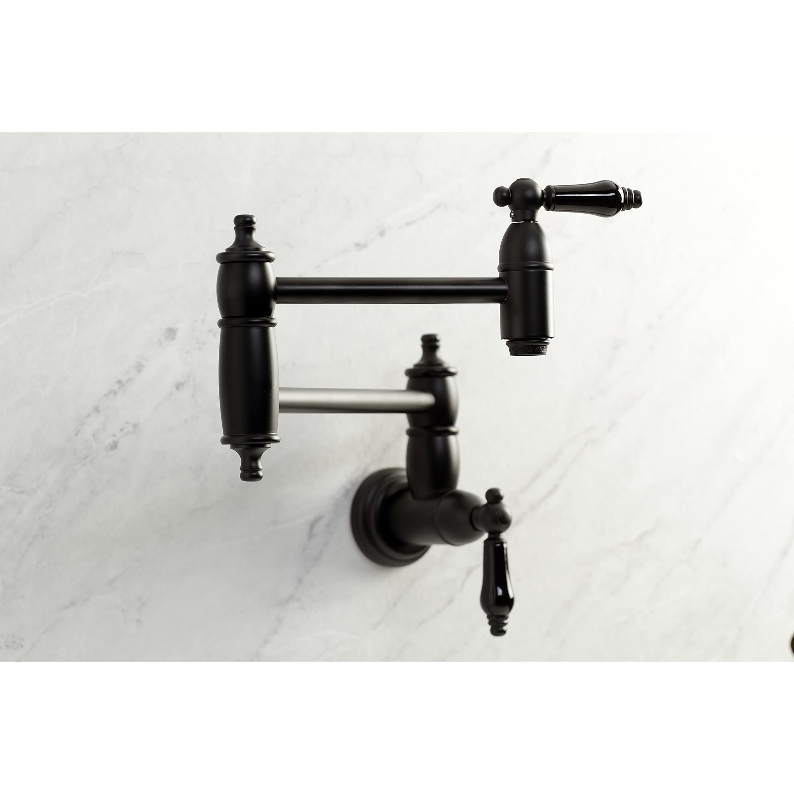 Kingston Brass KS3100PKL Duchess Wall Mount Pot Filler  Matte Black