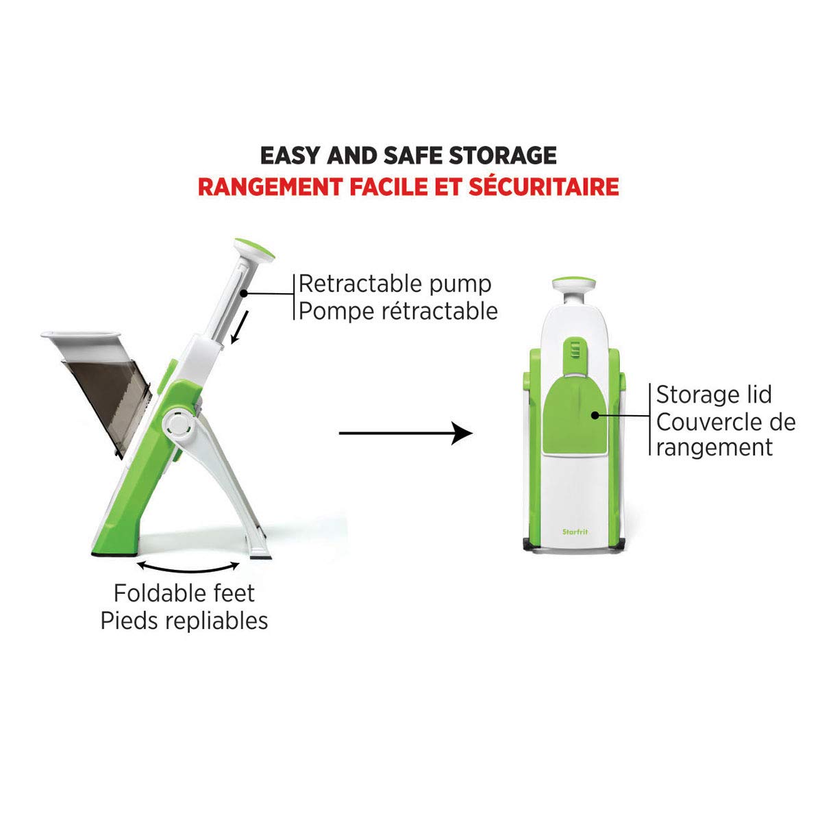 Starfrit Pump'N'Slice Chopper And Slicer, One Size, White