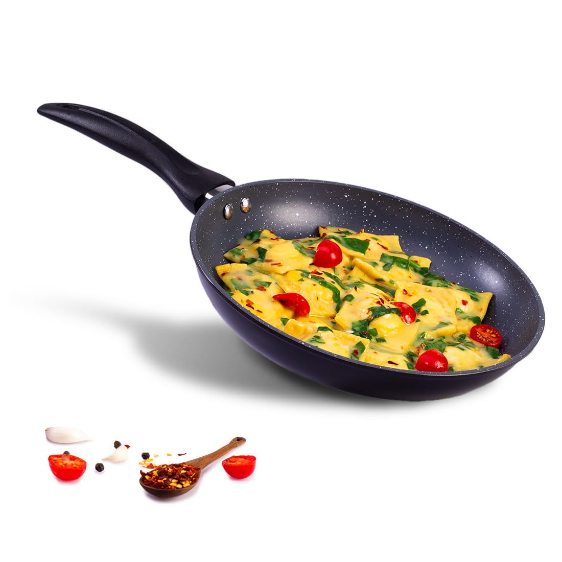 Wonderchef Duralite Die-Cast Non Stick Fry Pan 24Cm | 1.2 L | Grey