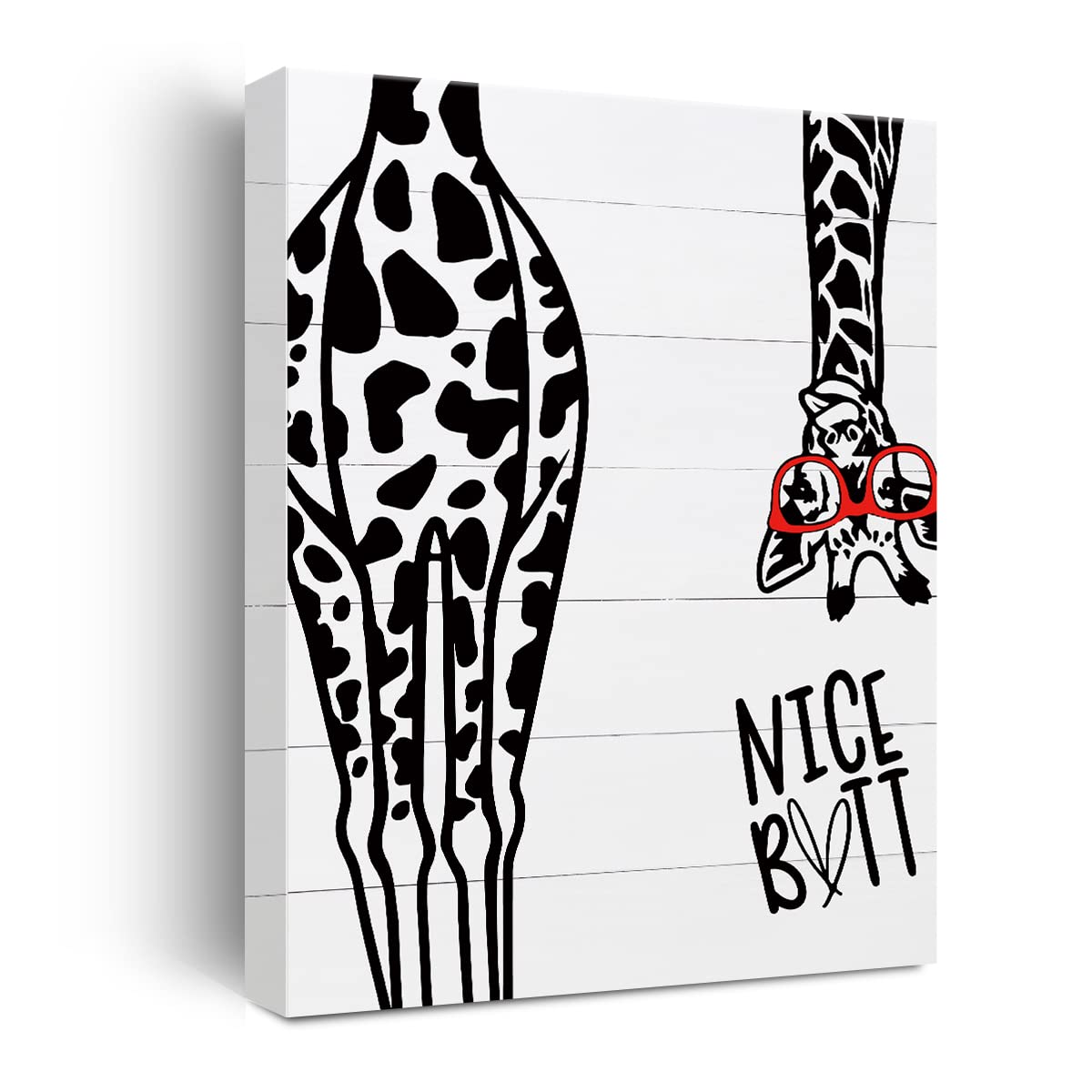 Bathroom Canvas Print Decor Bathroom Quote Giraffe Wall Painting Posters Artwork 12X15 Perfect Home Office Decoration (Framed)