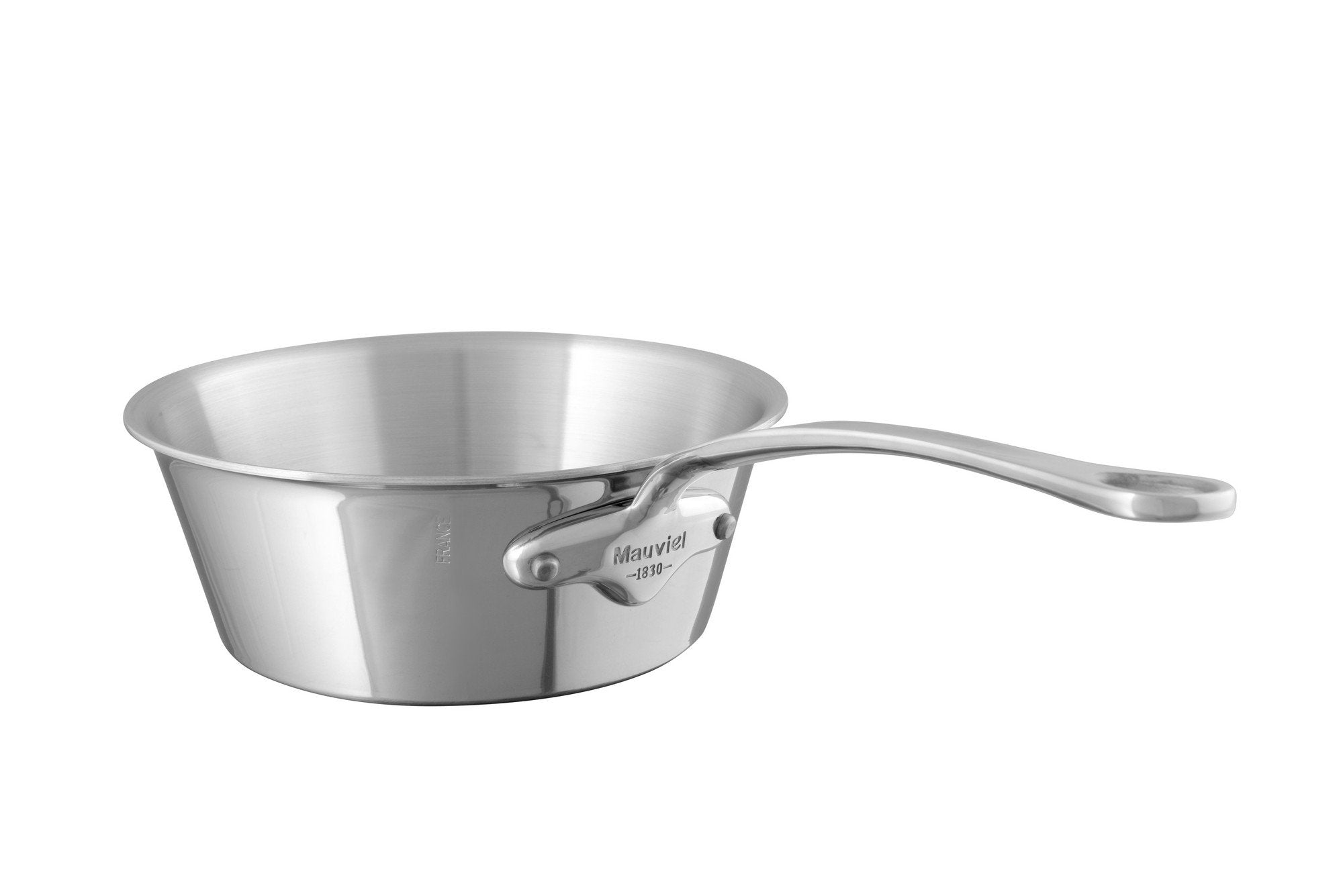 Mauviel MCOOK 5-Ply Splayed Saute Pan With Cast Stainless Steel Handle, 1.1-Qt, Made in France