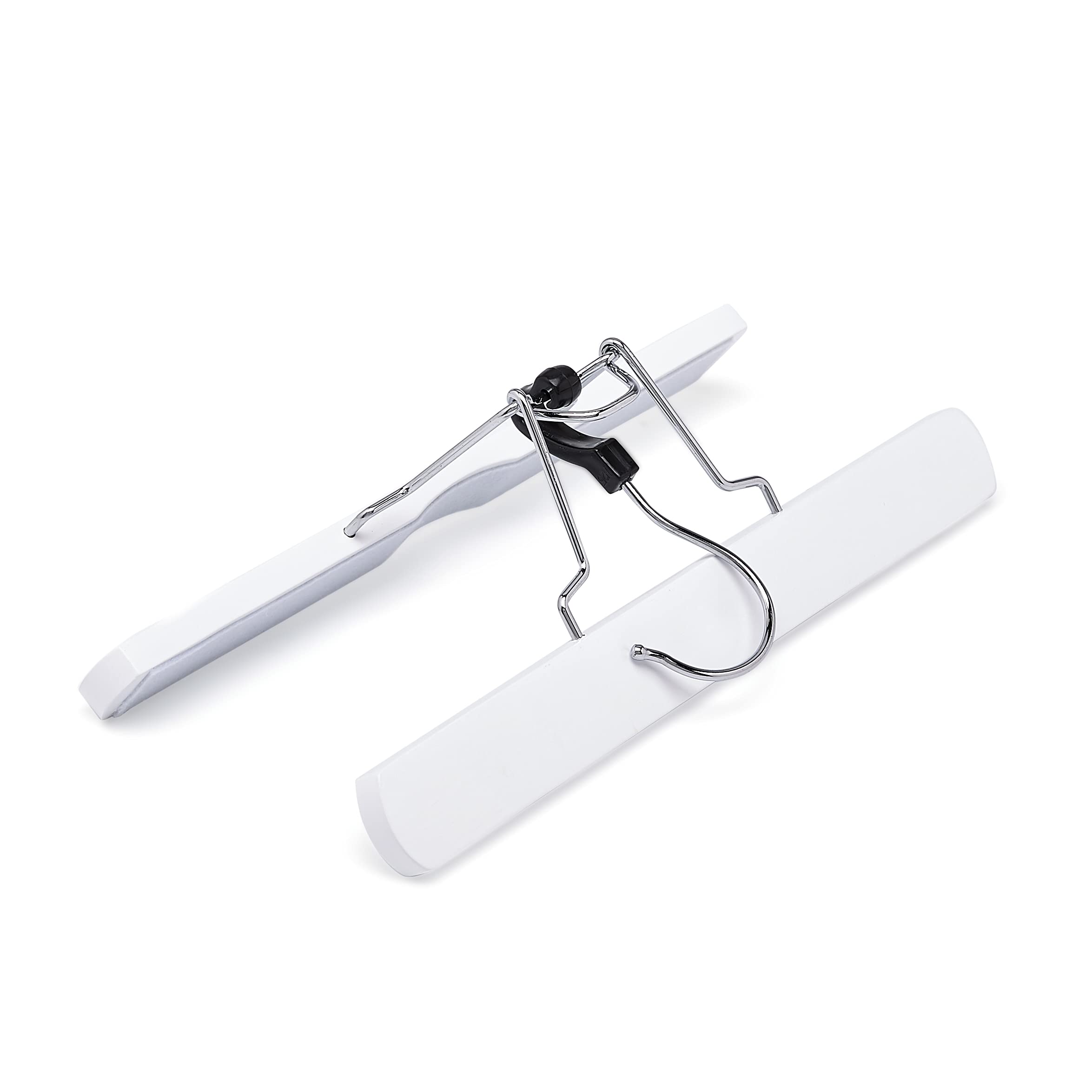 Amazon Basics Wooden Pants Hangers - White, 10-Pack