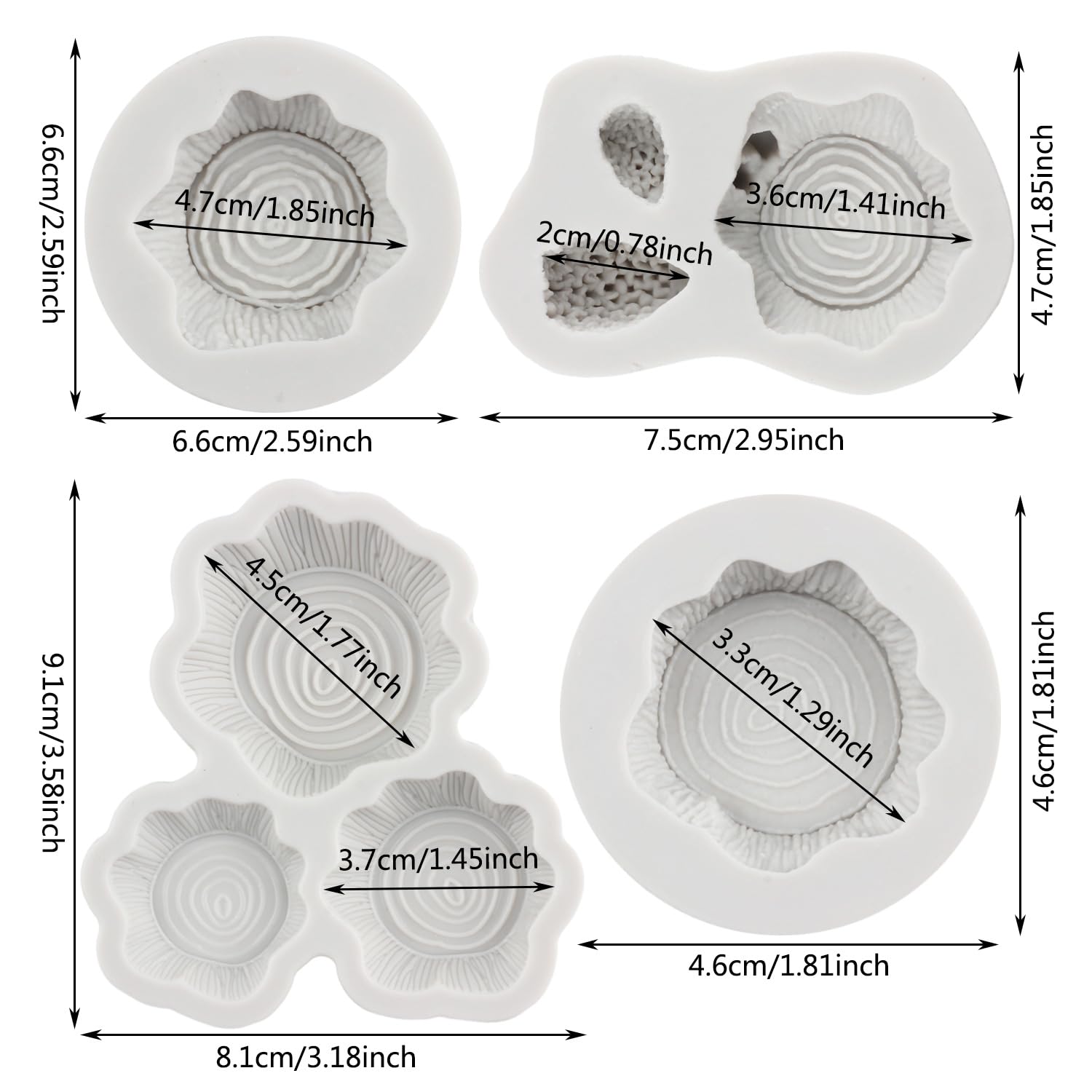 Mypracs Tree Stump Cake Fondant Mold Squirrel Silicone Mold For Cake Decorating Cupcake Topper Chocolate Gum Paste Polymer Clay