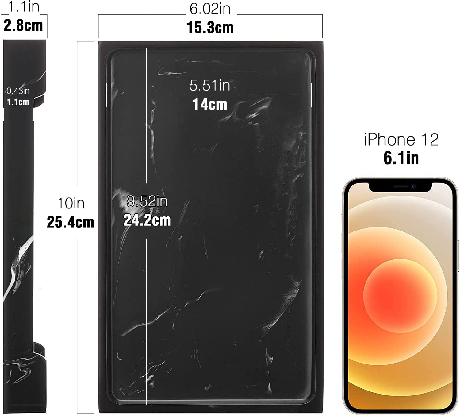 Luxspire Vanity Tray, Bathroom Tray Toilet Tank Storage Tray, Resin Kitchen Sink Trays, Vanity Countertop Organizer For Candles