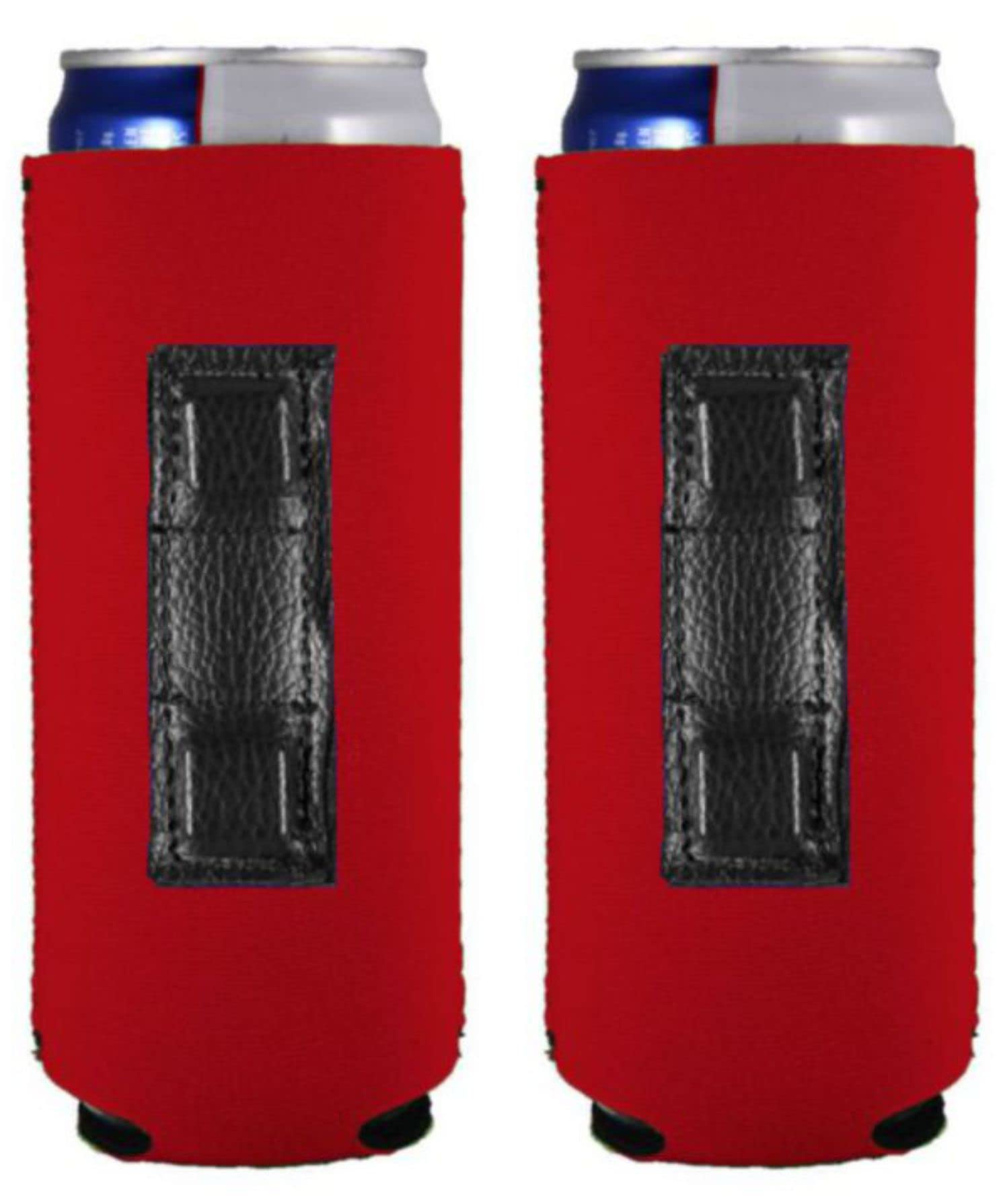 Blank Magnetic Slim Can Coolie (Red, 2 Pack)