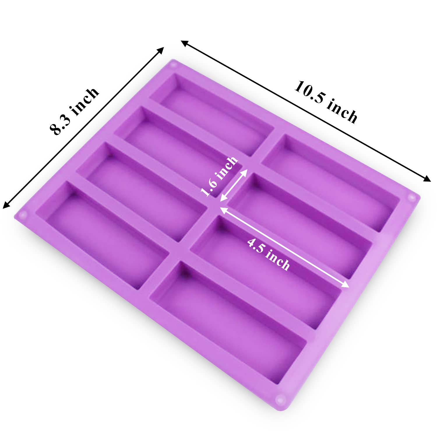 Silicone Chocolate Molds, Metluck 3 Pcs 8 Cavity Silicone Rectangle Molds Protein Bars Mold Energy Bars Candy Chocolate Molds Fo