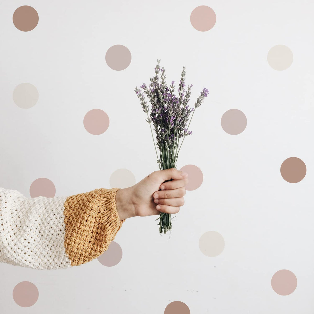 Boho Polka Dot Wall Decals Pink Dots Wall Sticker For Kids Baby Girls Living Room Bedroom Playroom (12 Sheets)