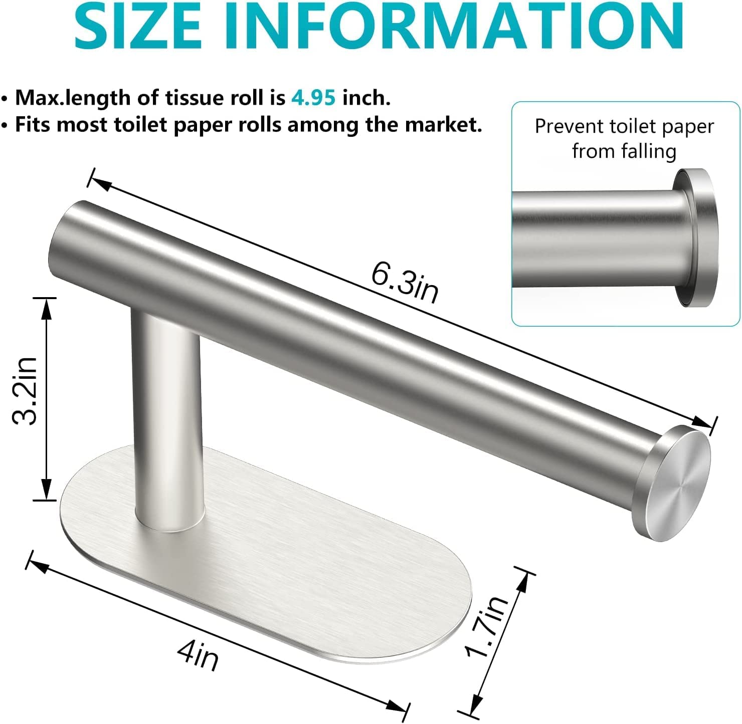 Non Perforated Toilet Paper Holder For Bathrooms And Bathrooms, Adhesive For Bathrooms And Bathrooms, Stainless Steel