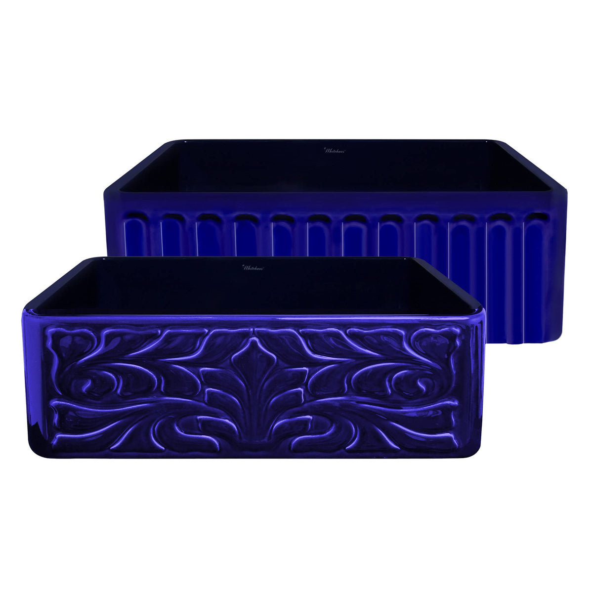Whitehaus Whflgo3018-Blue Reversible Kitchen Fireclay Sink, 30 X 18 X 10, Sapphire Blue