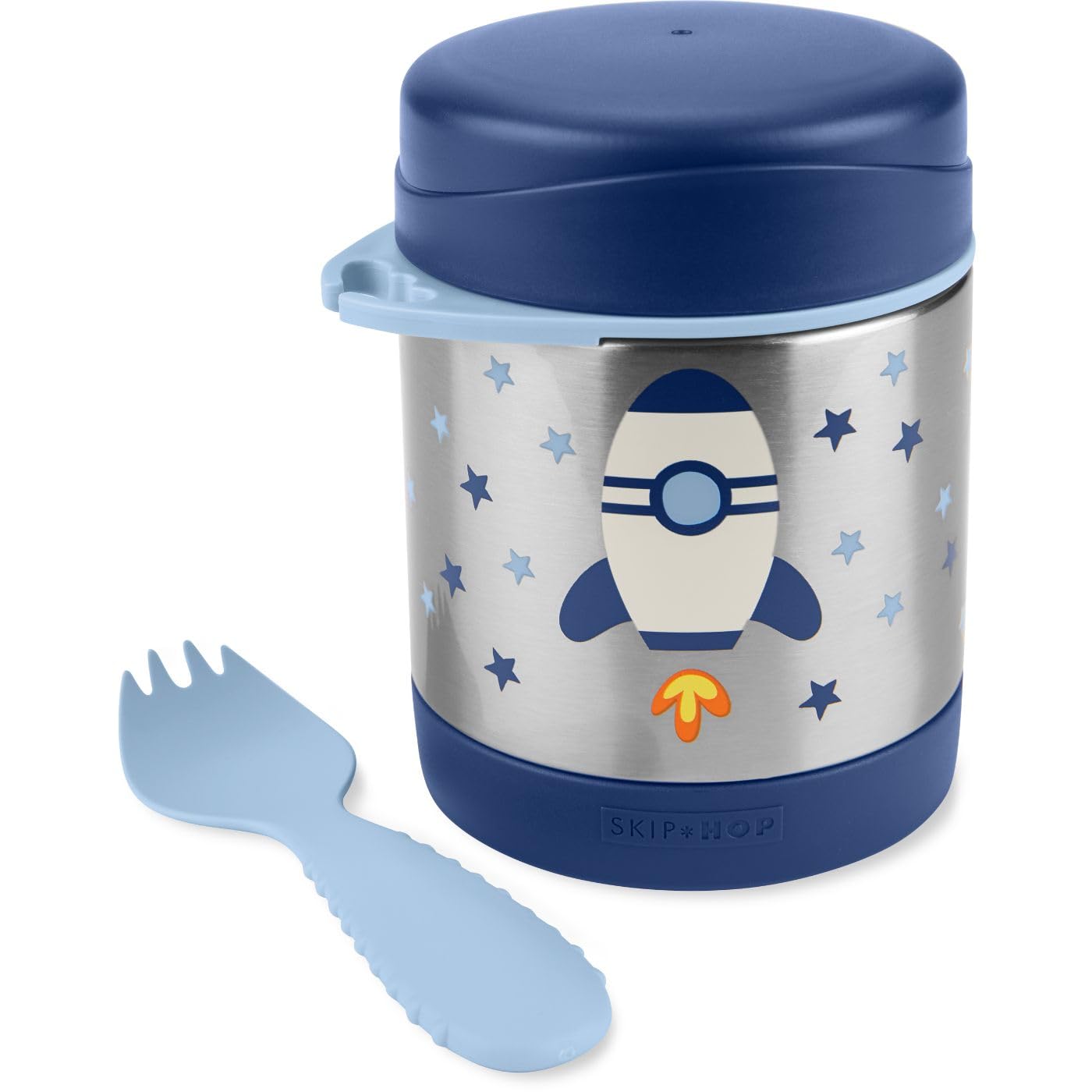 Skip Hop Insulated Baby Food Jar, Sparks Rocket, Stainless Steel, Holds 11Oz