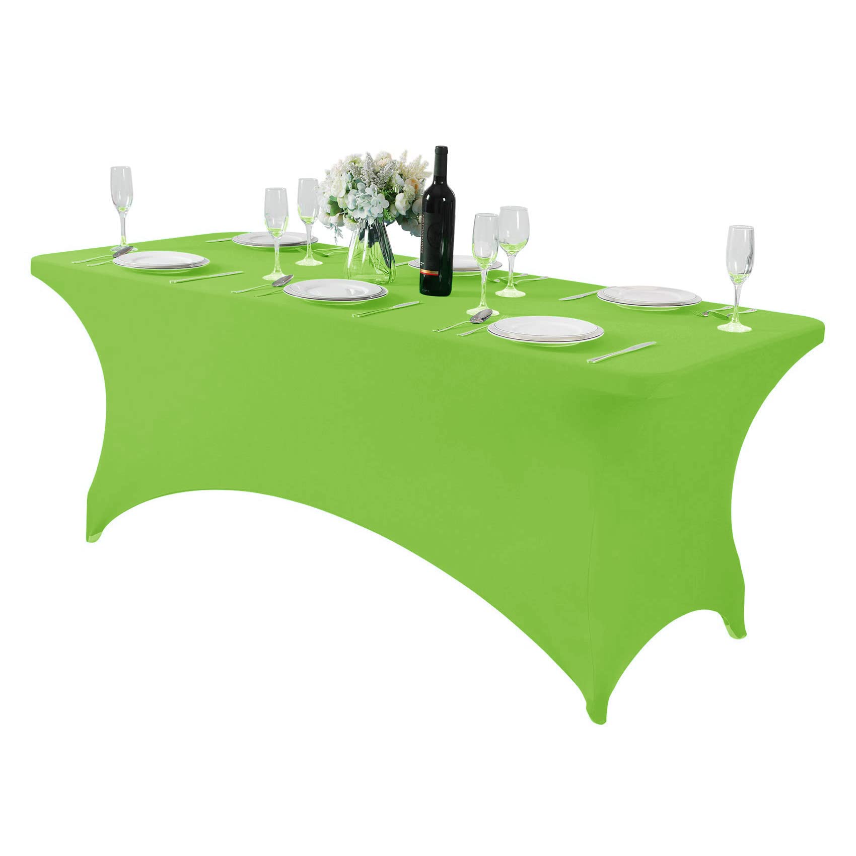 Hezuzo Spandex Table Cover For 6Ft Table Universal Fitted Stretch Tablecloth For Party, Banquet, Wedding And Events-Purple