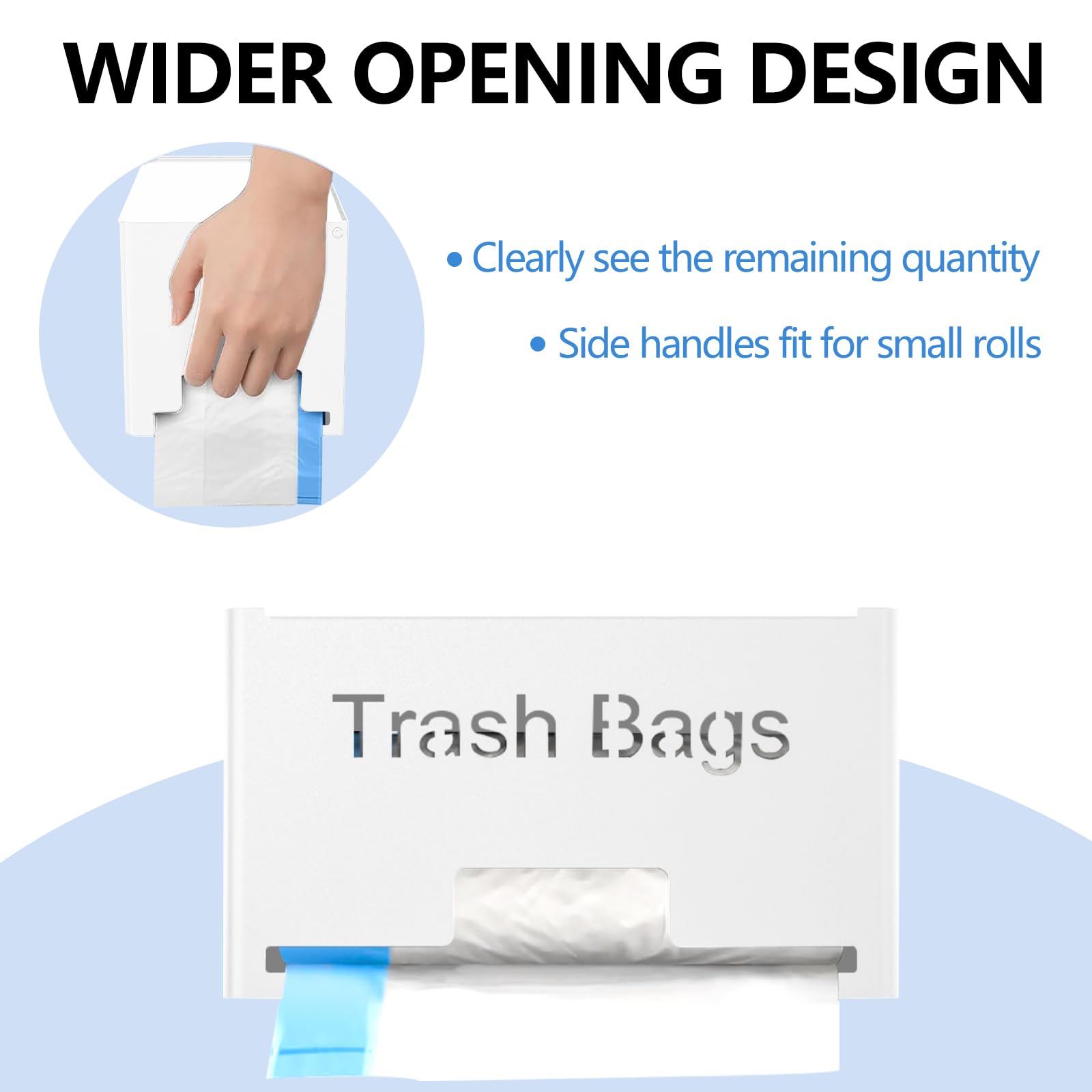 Stwwo Large Trash Bag Holder Dispenser, Metal Garbage Bag Dispenser Roll Holder, Kitchen Trash Bag Organizer For Under Sink, Wal