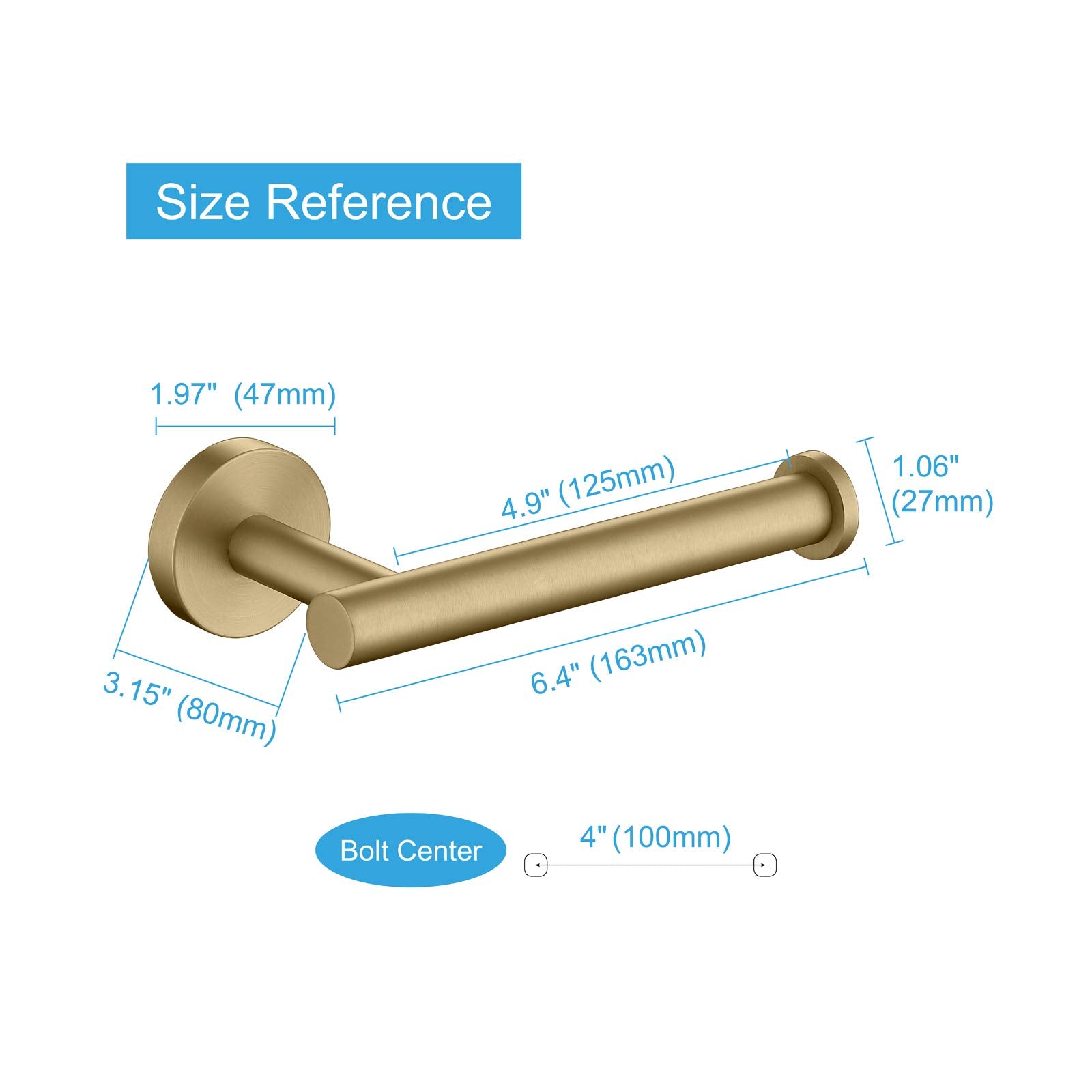 Tastos Brushed Gold Toilet Paper Holder Sus304 Stainless Steel, Modern Round Tissue Roll Holders Wall Mount, Toilet Paper Roll D