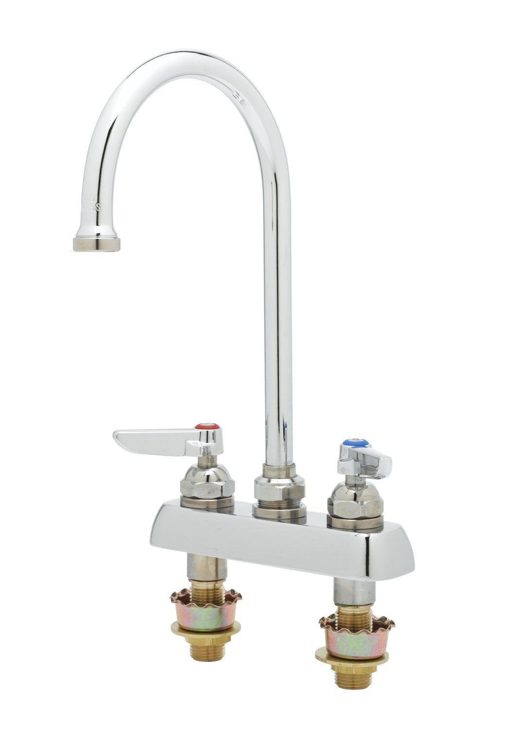 T&S Brass B-1141-Xs B-1141-Xs, Workboard Faucet, Deck Mount, 4-Inch Centers, Swivel Gooseneck, Lever Handles, 2-Inch Shanks, Chr