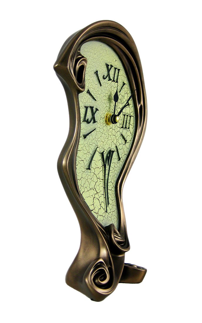 Cool Bronze Finish Melted Mantel Clock Table Desk Dali By Things2Die4
