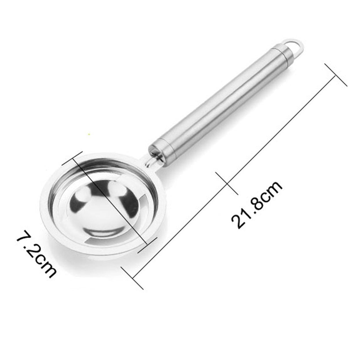 Egg Separator, Stainless Eggs Yolk White Separators Long Handle, Silver