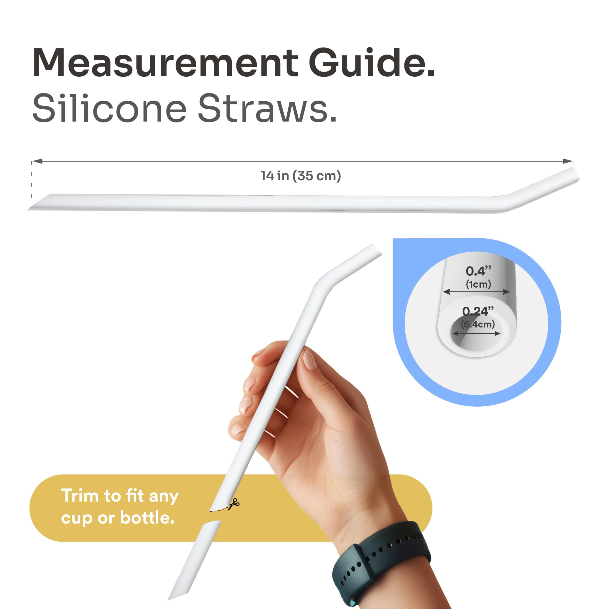 Platinum Silicone Straws, 14 Inch Extra Long  Wide, For 40 Oz Tumblers From Stanley, Reduce, Yeti  More, Set Of 8 Reusable Drink