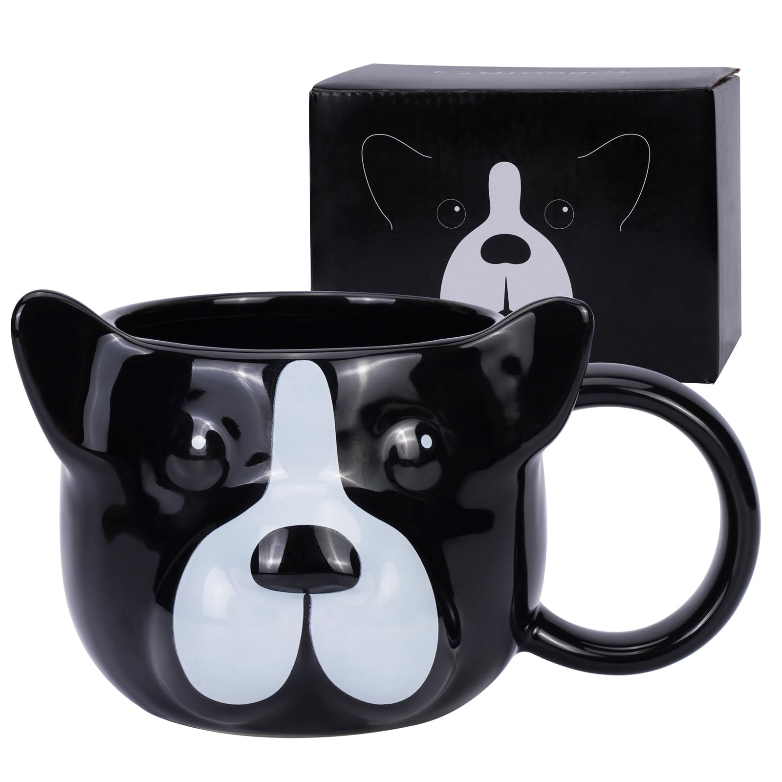 ToCooTo Dog Mug 14 oz Cute Ceramic Coffee Mug 3D Porcelain Tea Mug for Women Kawaii Cup Dog lover Gifts for Men Christmas Gifts 